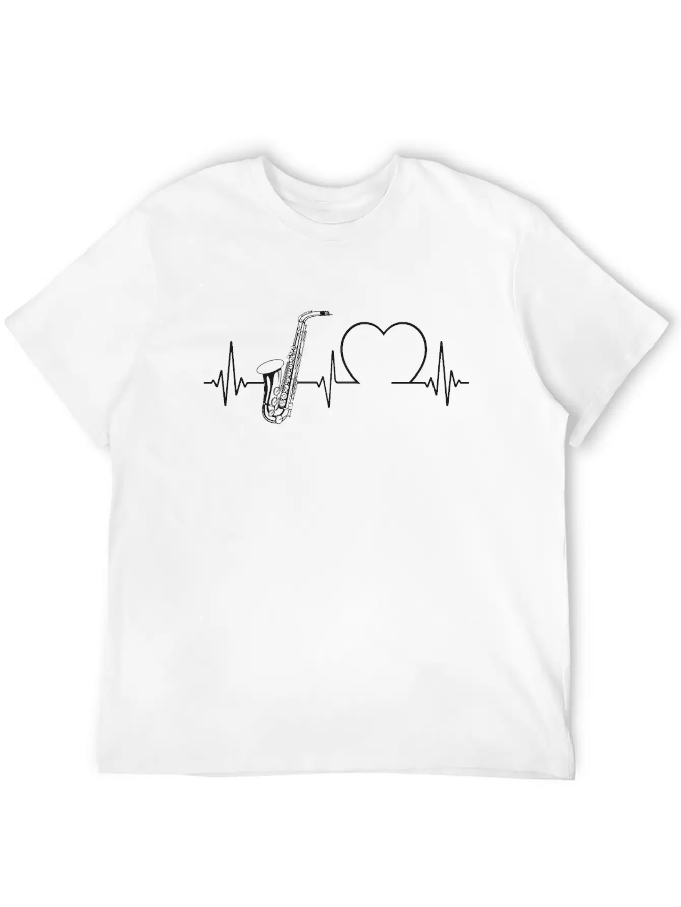 Saxophone Heartbeat Unisex Casual T-Shirt – Clean Design For Daily Comfort