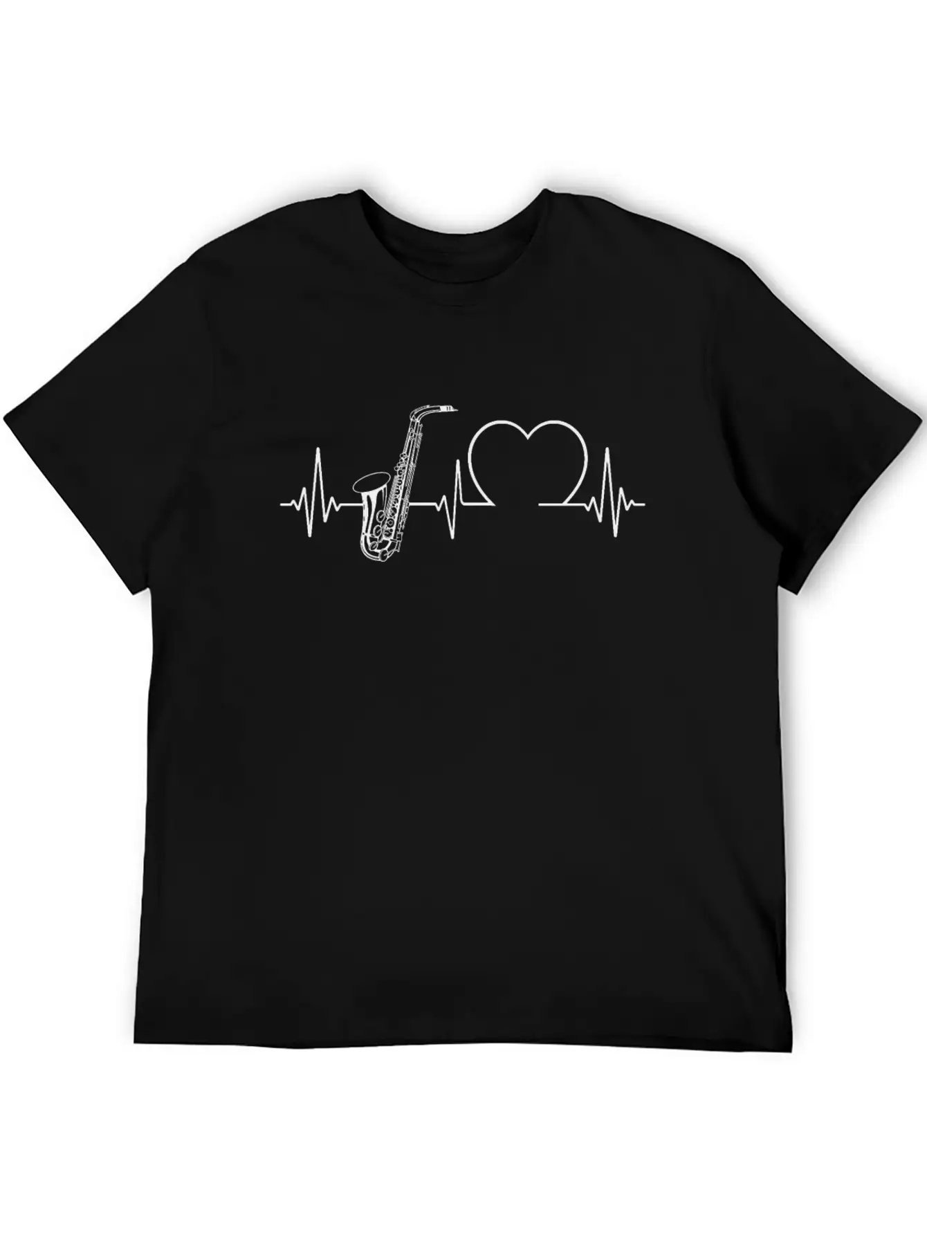 Saxophone Heartbeat Unisex Casual T-Shirt – Clean Design For Daily Comfort