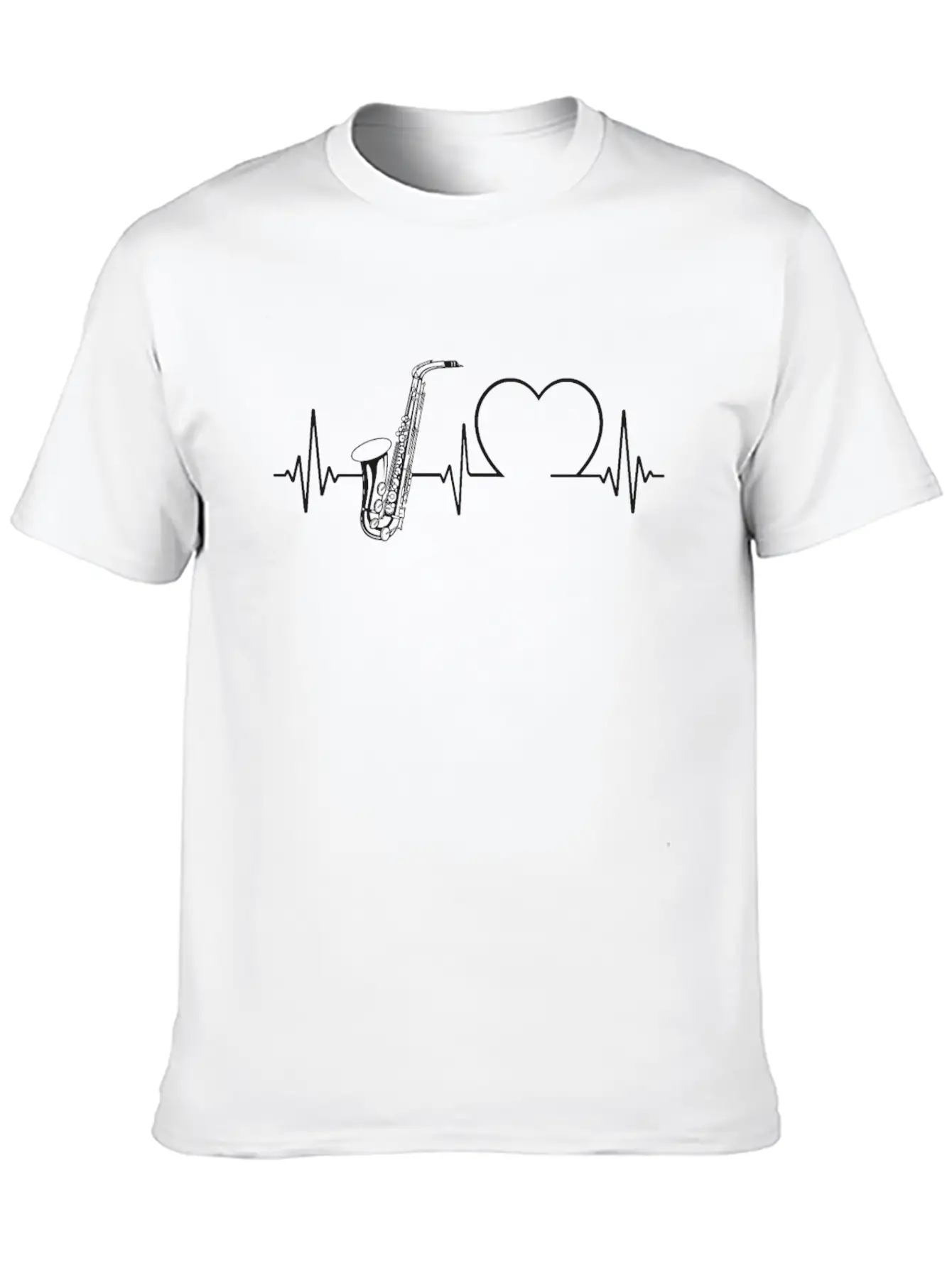 Saxophone Heartbeat Unisex Casual T-Shirt – Clean Design For Daily Comfort