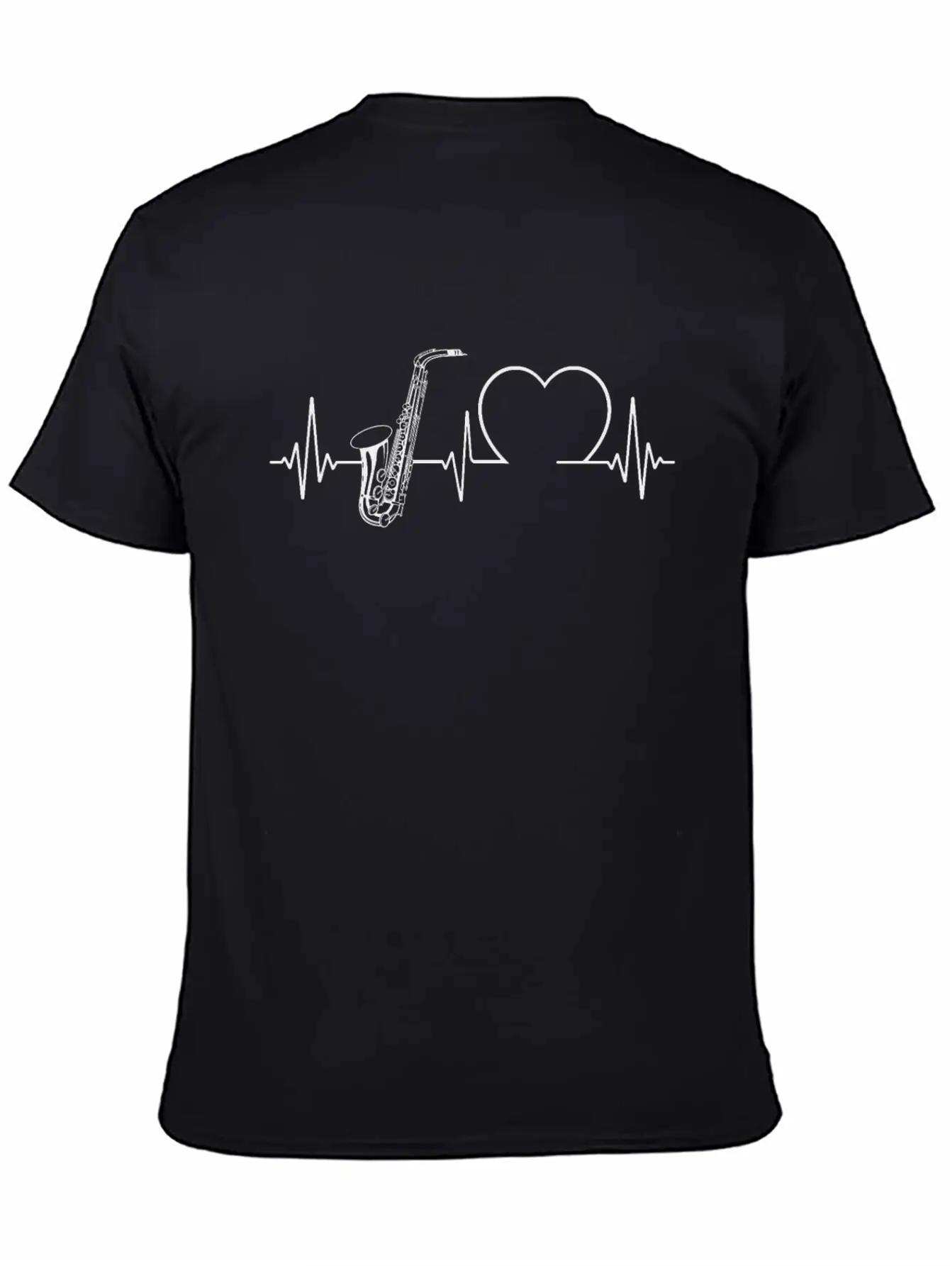 Saxophone Heartbeat Unisex Casual T-Shirt – Clean Design For Daily Comfort