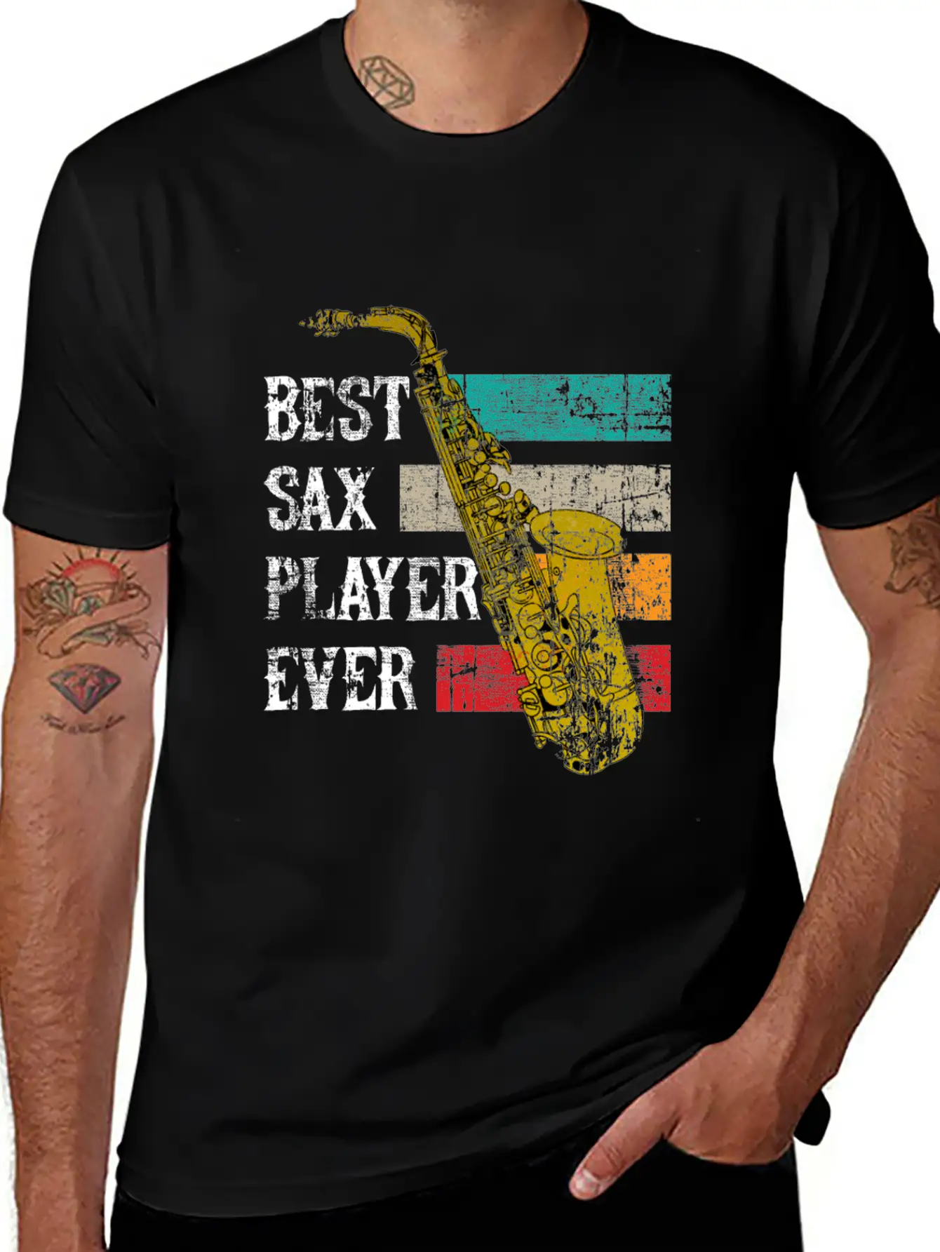 Saxophone Jazz Sax Gift Music Instrument Essential Cotton Tee For Daily Outfits – Unisex Style