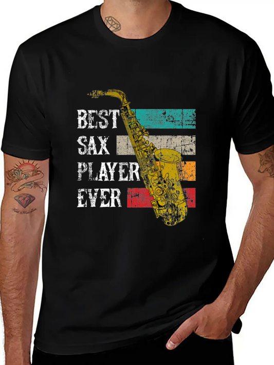 Saxophone Jazz Sax Gift Music Instrument Essential Cotton Tee For Daily Outfits – Unisex Style
