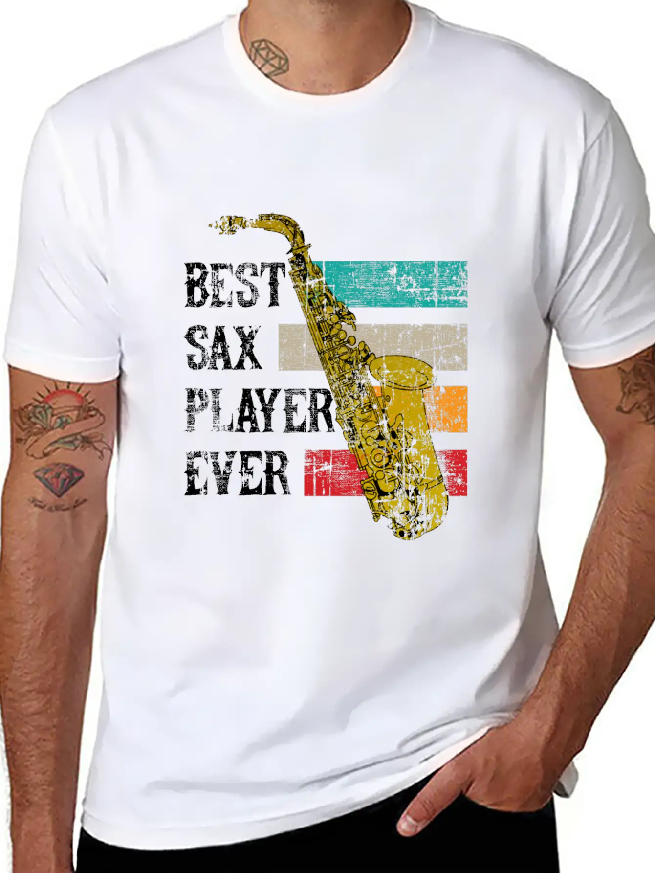 Saxophone Jazz Sax Gift Music Instrument Essential Cotton Tee For Daily Outfits – Unisex Style