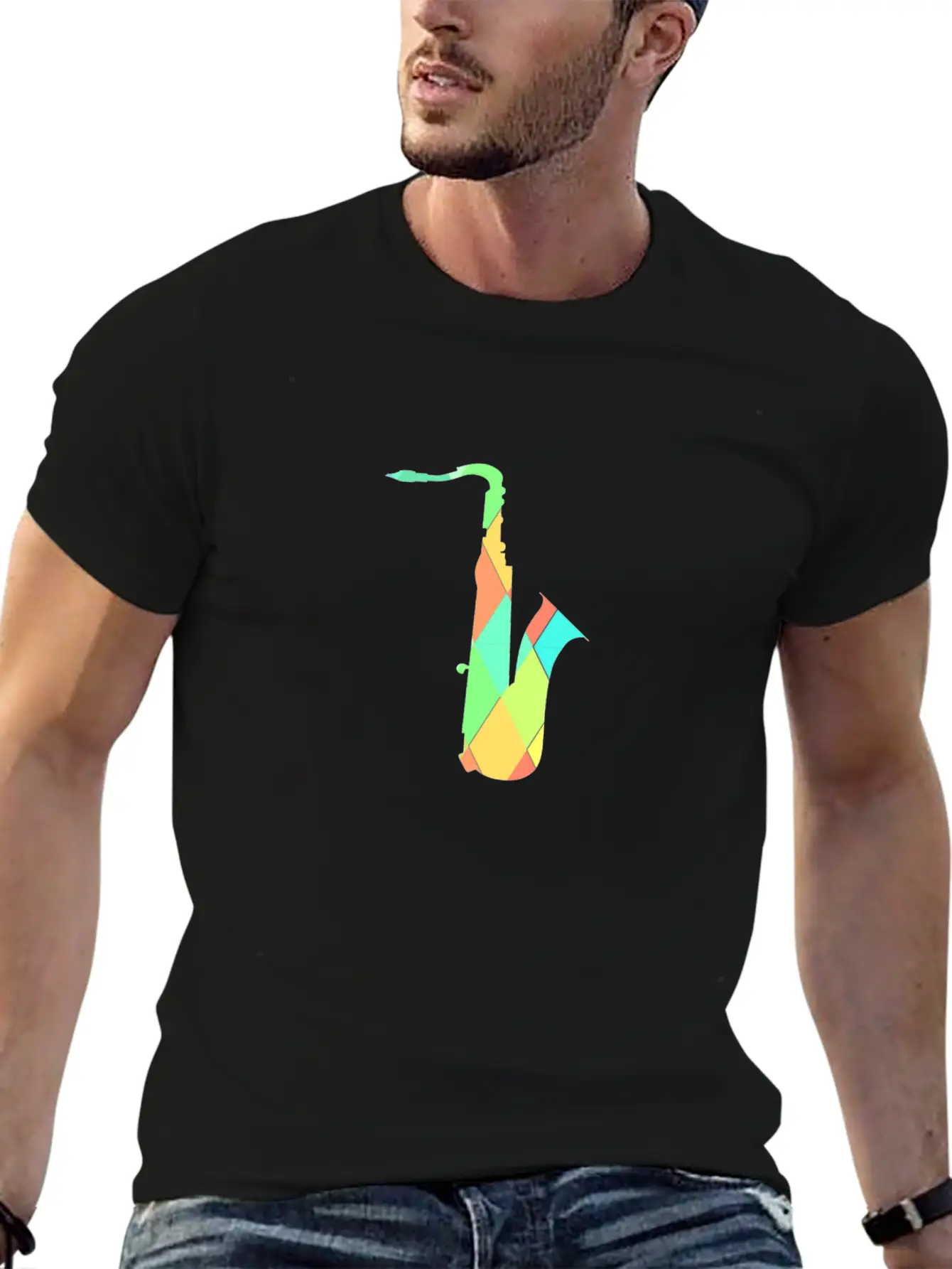 Saxophone Lightweight Cotton T-Shirt – Daily Comfort Graphic Shirt