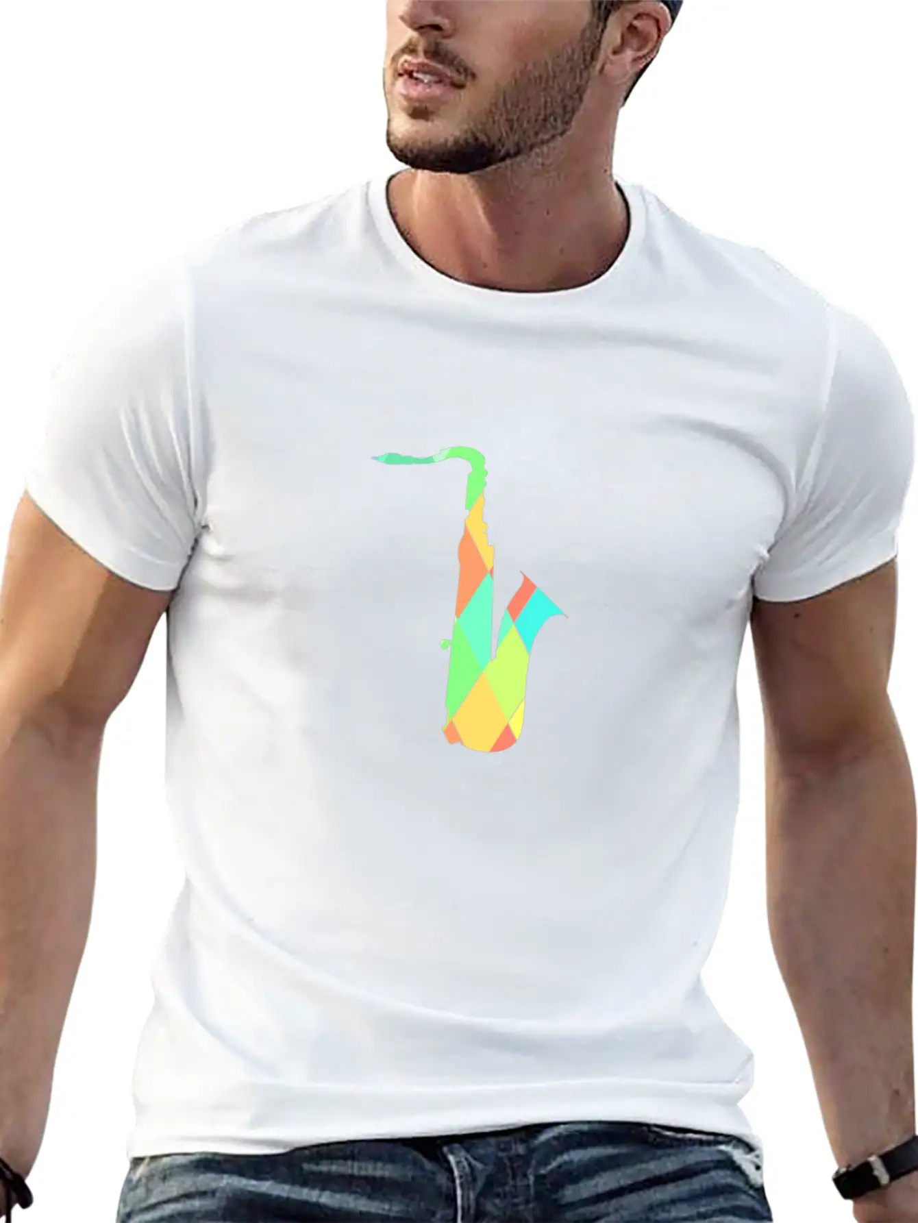Saxophone Lightweight Cotton T-Shirt – Daily Comfort Graphic Shirt