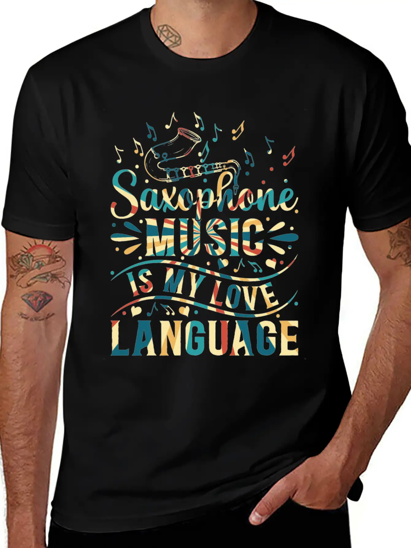 Saxophone Music Is My Love Language - Saxophone Mu Relaxed Everyday Tee – Lightweight And Durable Cotton