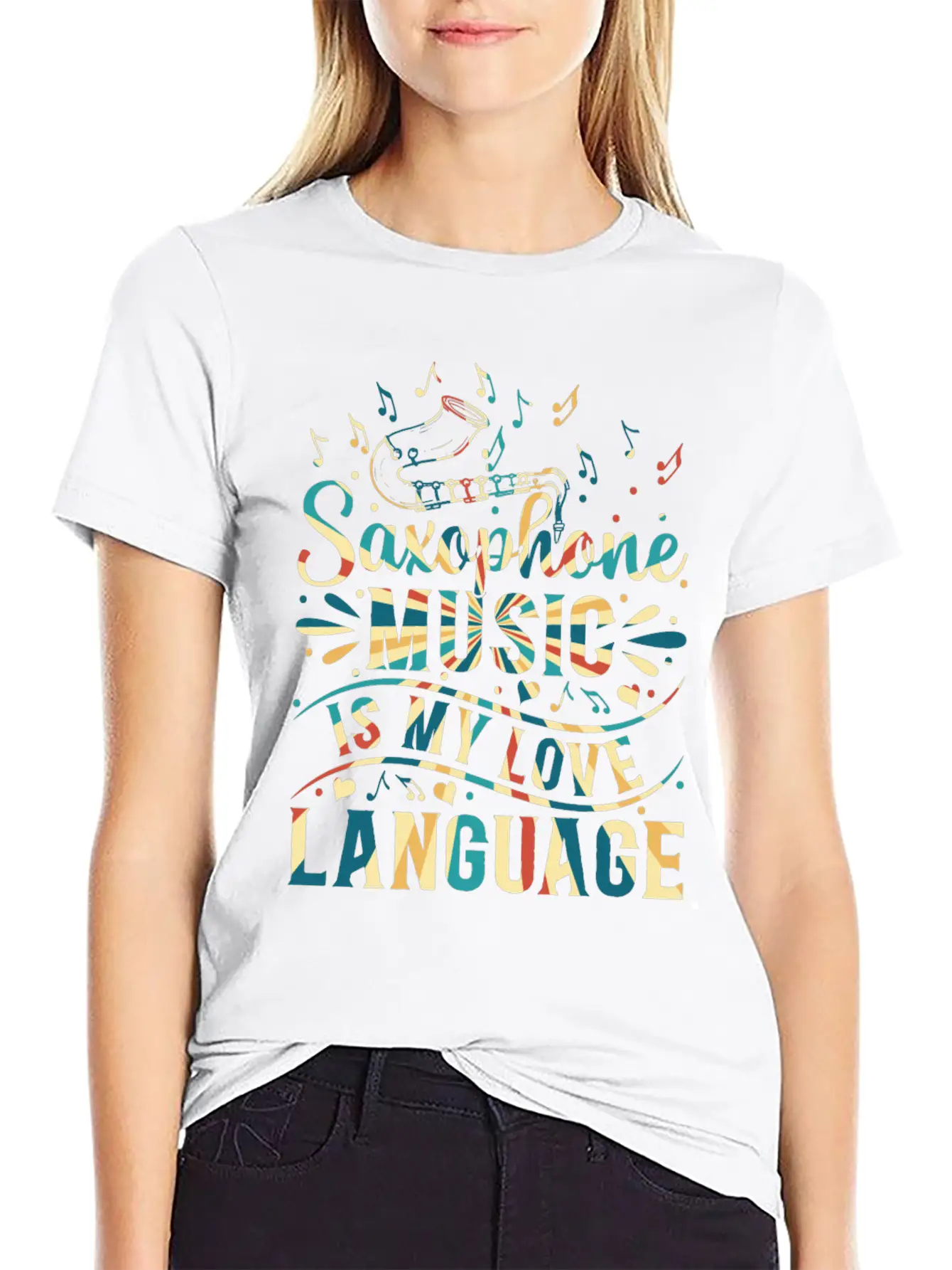 Saxophone Music Is My Love Language - Saxophone Mu Relaxed Everyday Tee – Lightweight And Durable Cotton