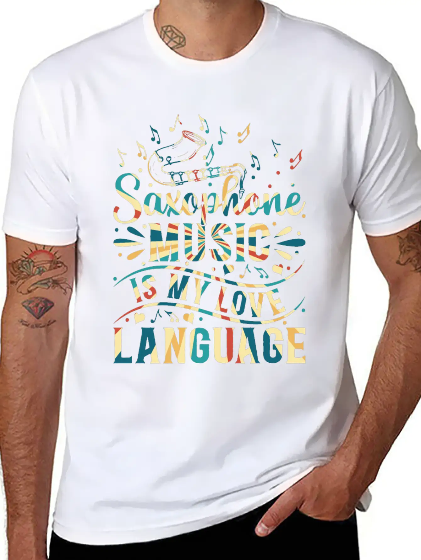 Saxophone Music Is My Love Language - Saxophone Mu Relaxed Everyday Tee – Lightweight And Durable Cotton