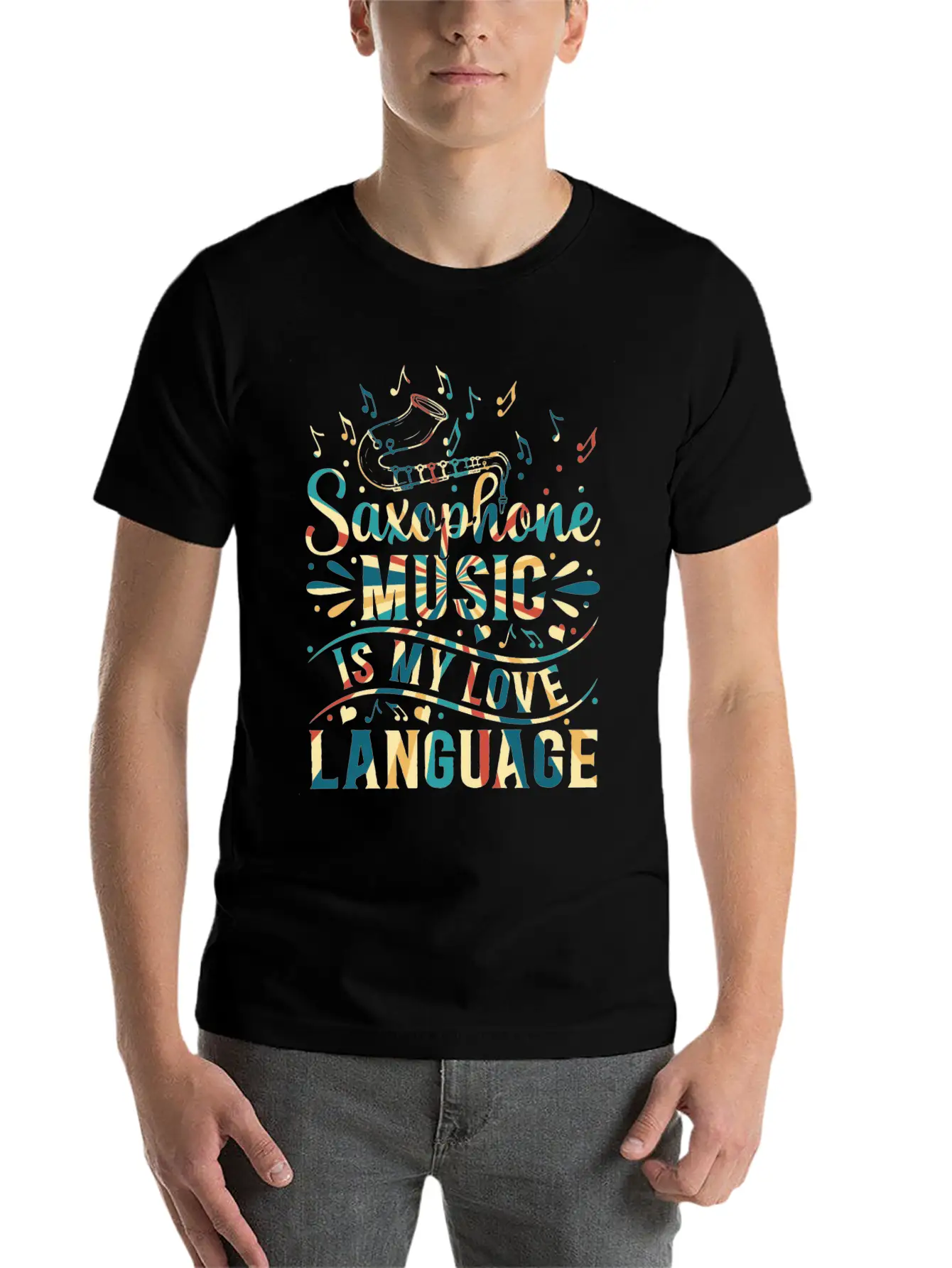 Saxophone Music Is My Love Language - Saxophone Mu Relaxed Everyday Tee – Lightweight And Durable Cotton