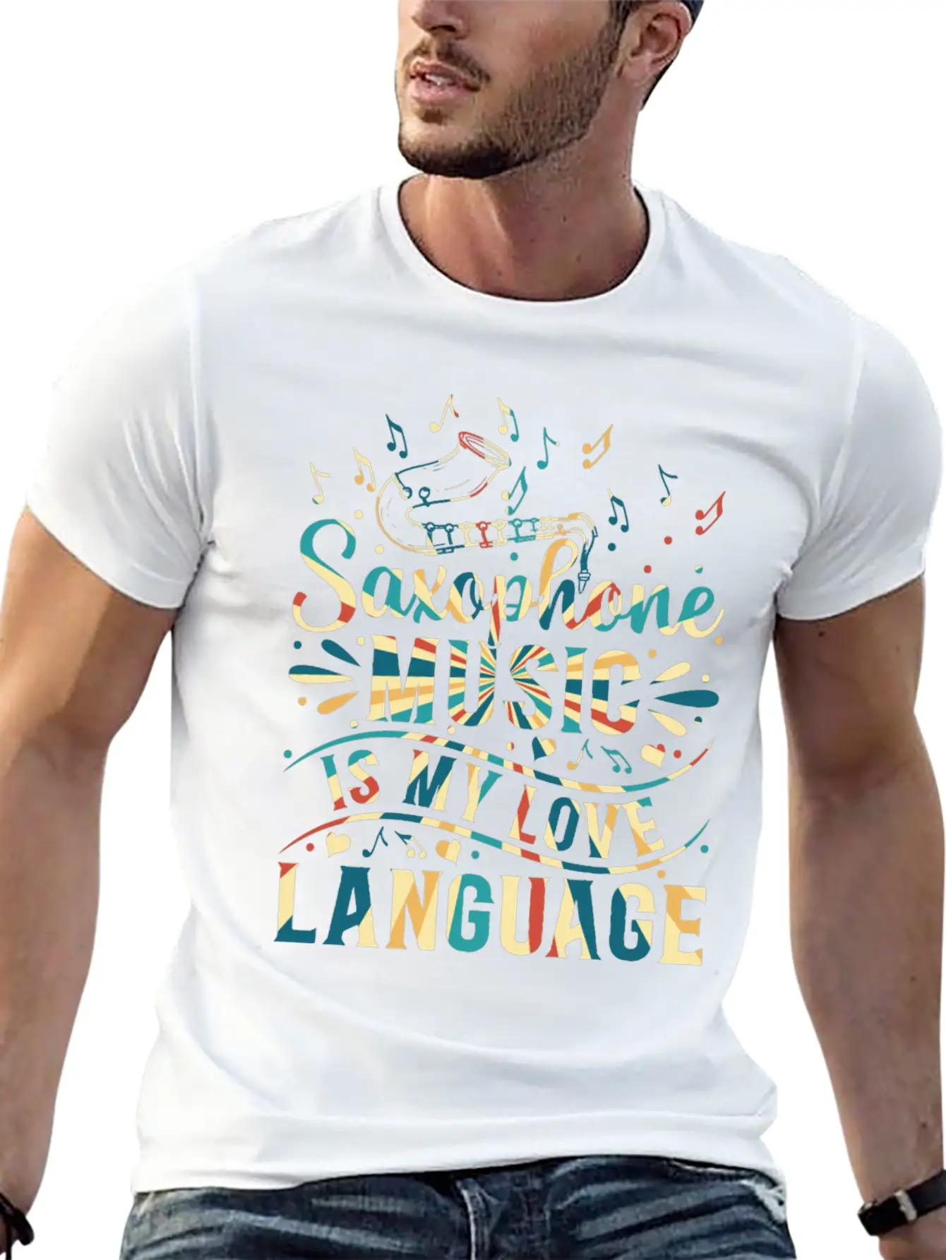 Saxophone Music Is My Love Language - Saxophone Mu Relaxed Everyday Tee – Lightweight And Durable Cotton