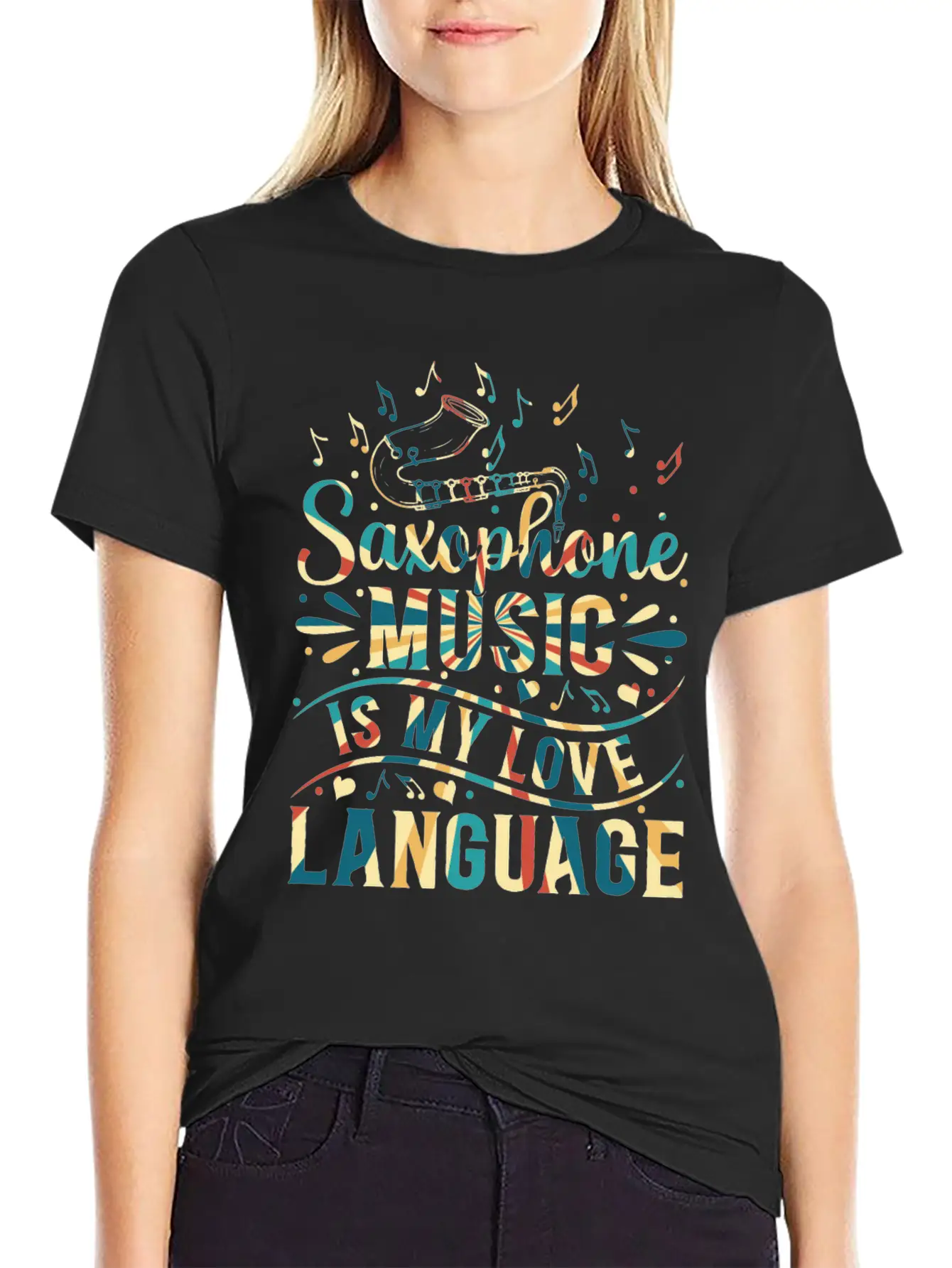 Saxophone Music Is My Love Language - Saxophone Mu Relaxed Everyday Tee – Lightweight And Durable Cotton