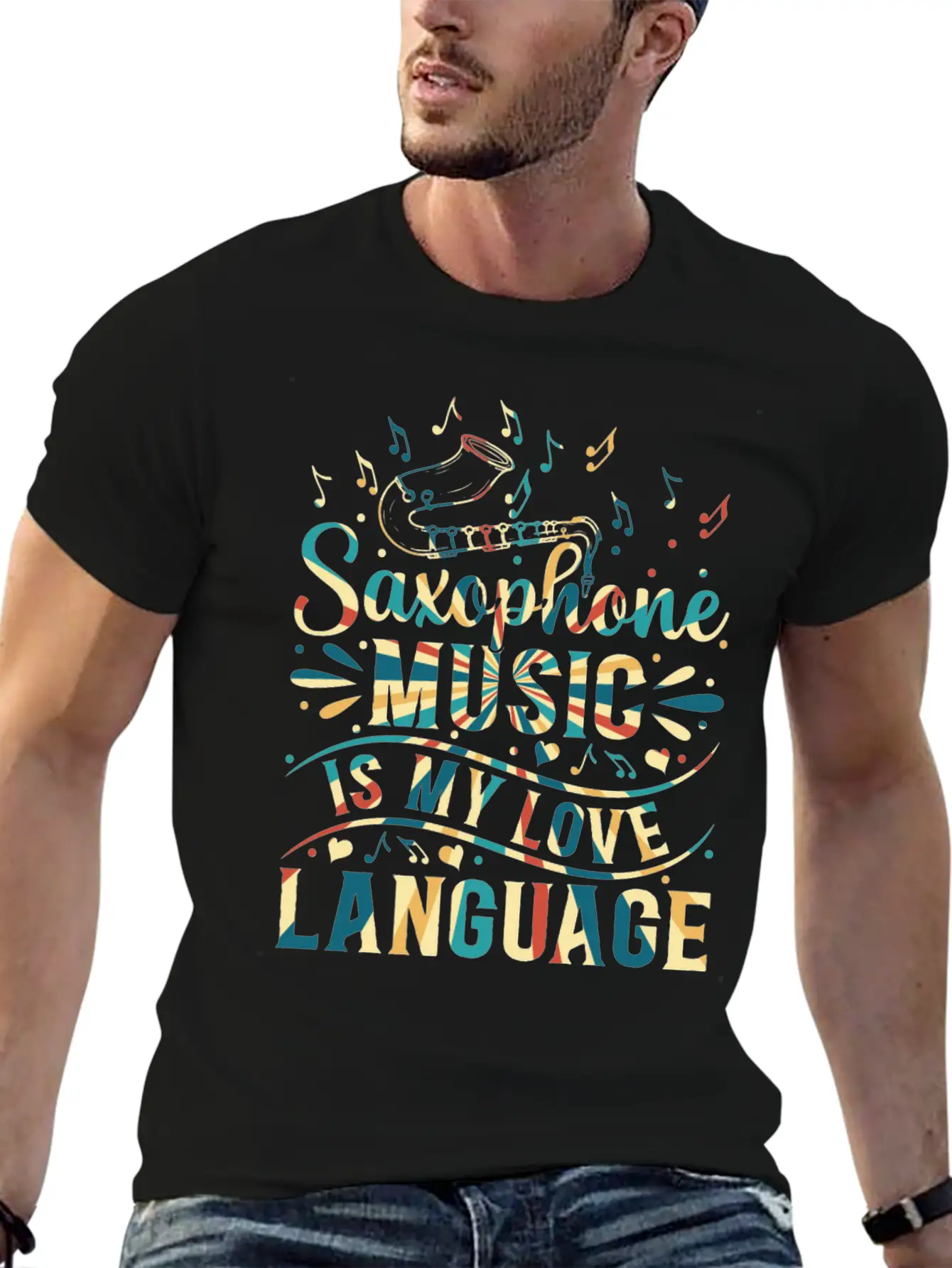 Saxophone Music Is My Love Language - Saxophone Mu Relaxed Everyday Tee – Lightweight And Durable Cotton
