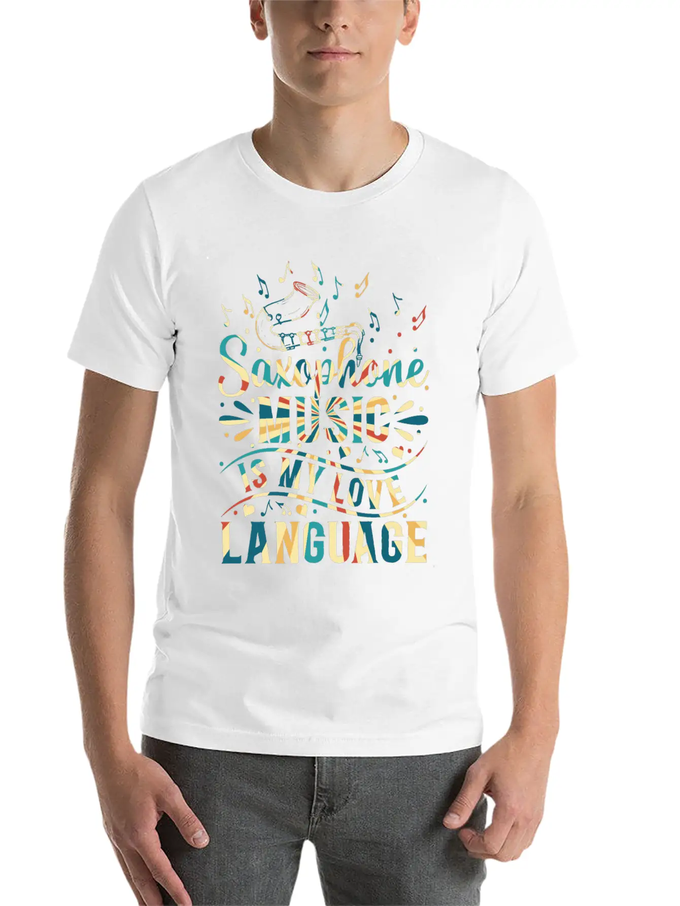 Saxophone Music Is My Love Language - Saxophone Mu Relaxed Everyday Tee – Lightweight And Durable Cotton