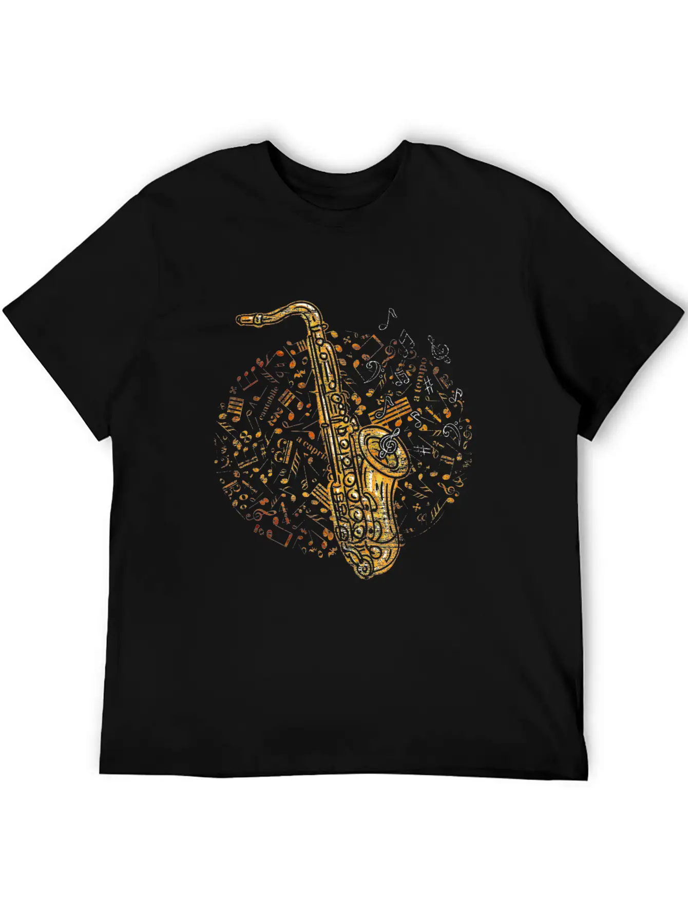 Saxophone Music Notes Melody Soft Cotton Short Sleeve Tee – Unisex Wardrobe Staple