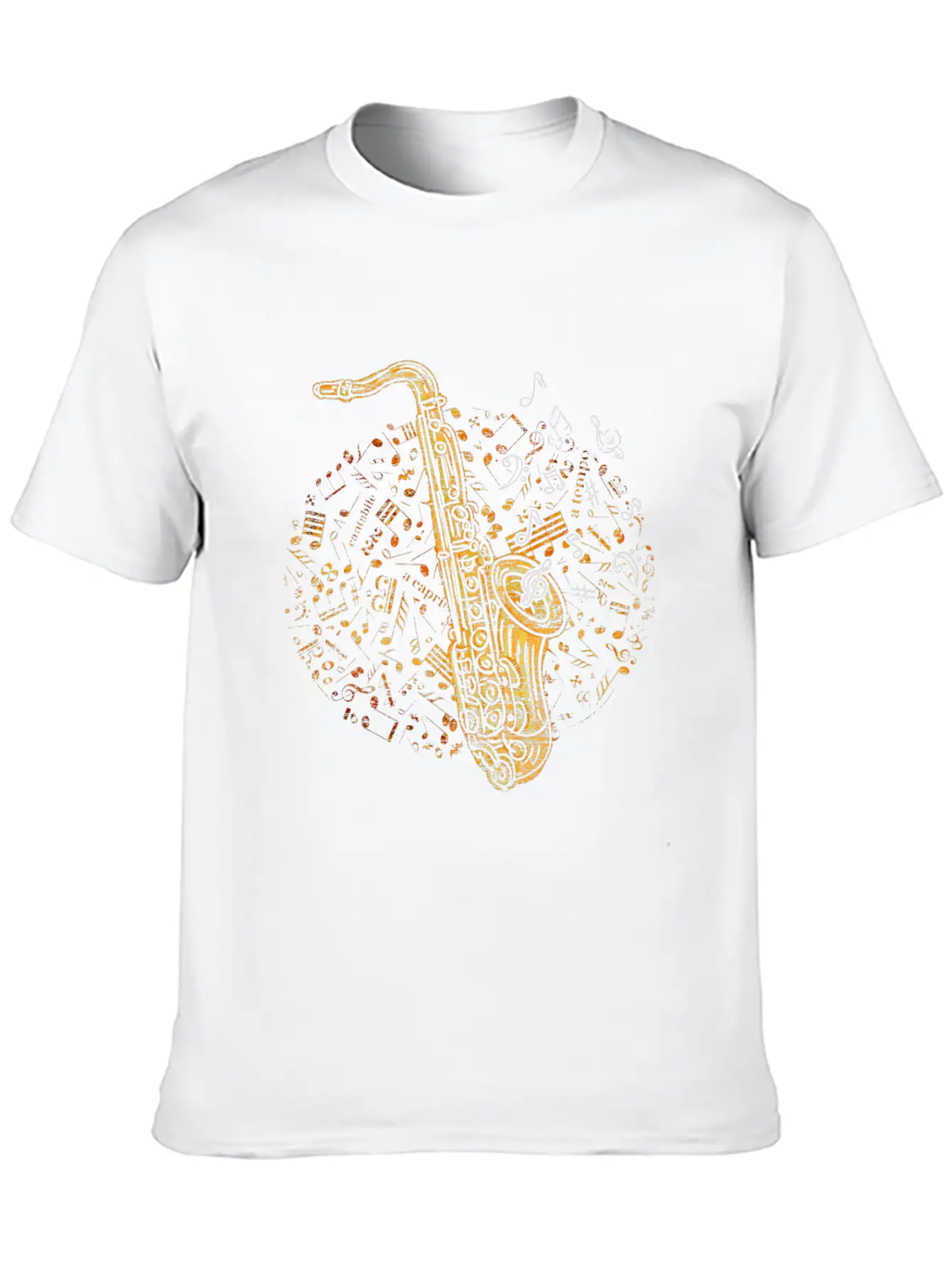 Saxophone Music Notes Melody Soft Cotton Short Sleeve Tee – Unisex Wardrobe Staple