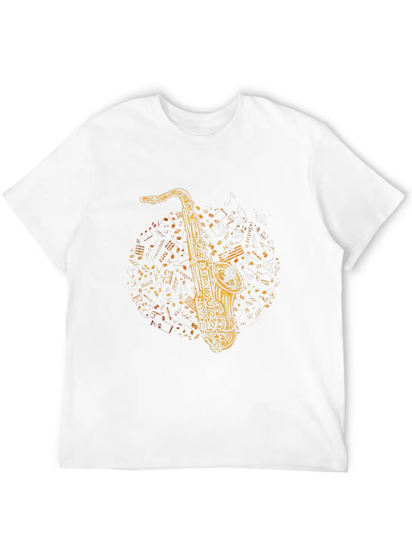 Saxophone Music Notes Melody Soft Cotton Short Sleeve Tee – Unisex Wardrobe Staple
