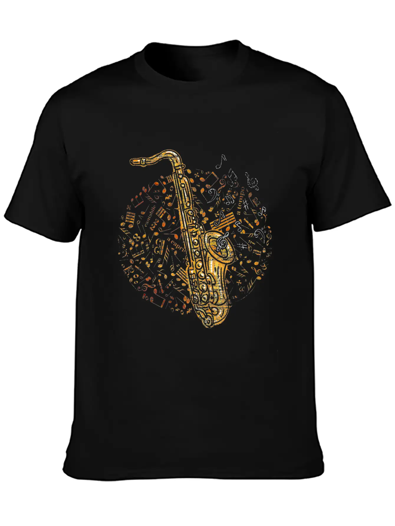 Saxophone Music Notes Melody Soft Cotton Short Sleeve Tee – Unisex Wardrobe Staple