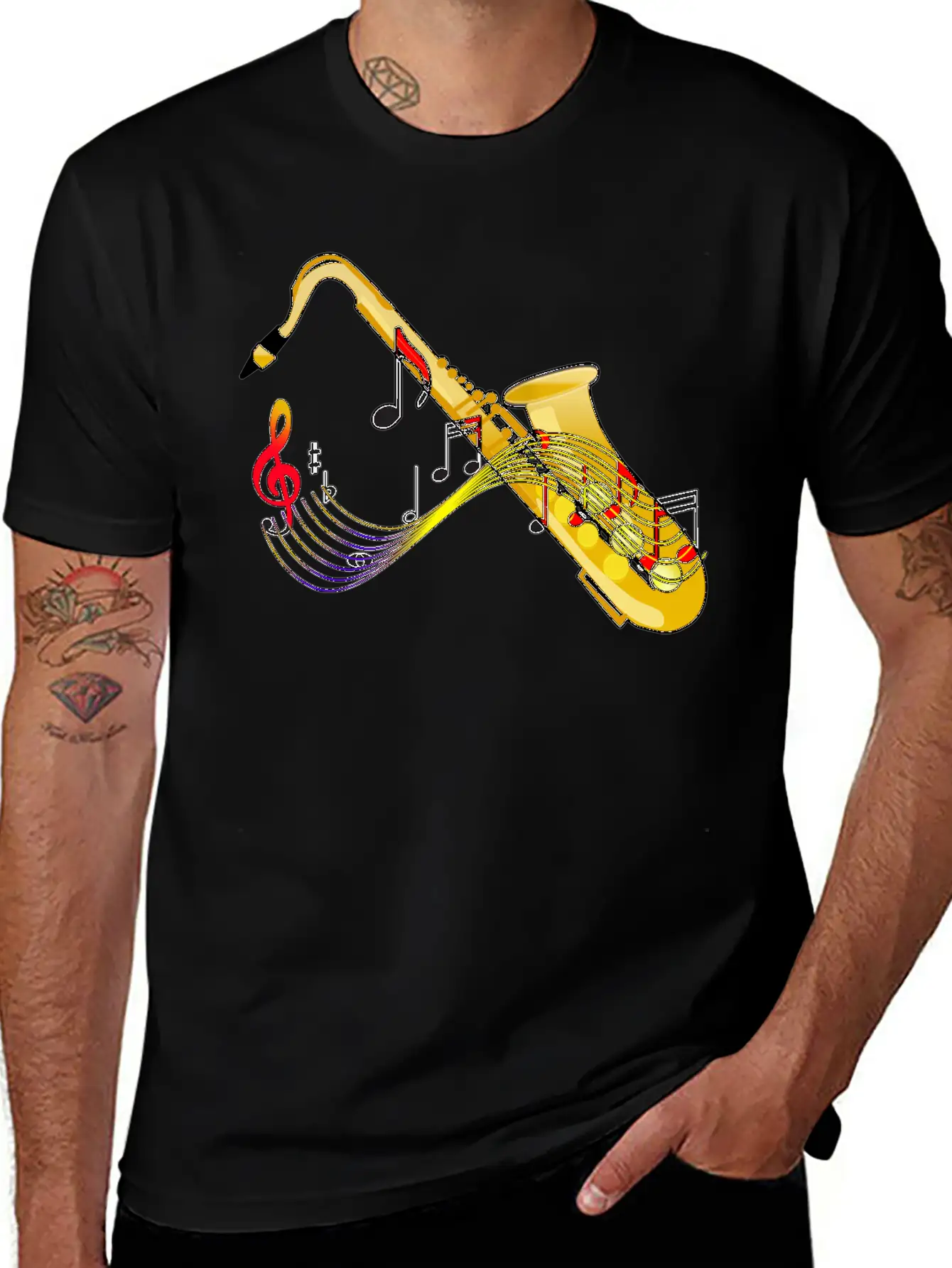 Saxophone Sax Jazz Music T Shirt Unisex Casual T-Shirt – Clean Design For Daily Comfort