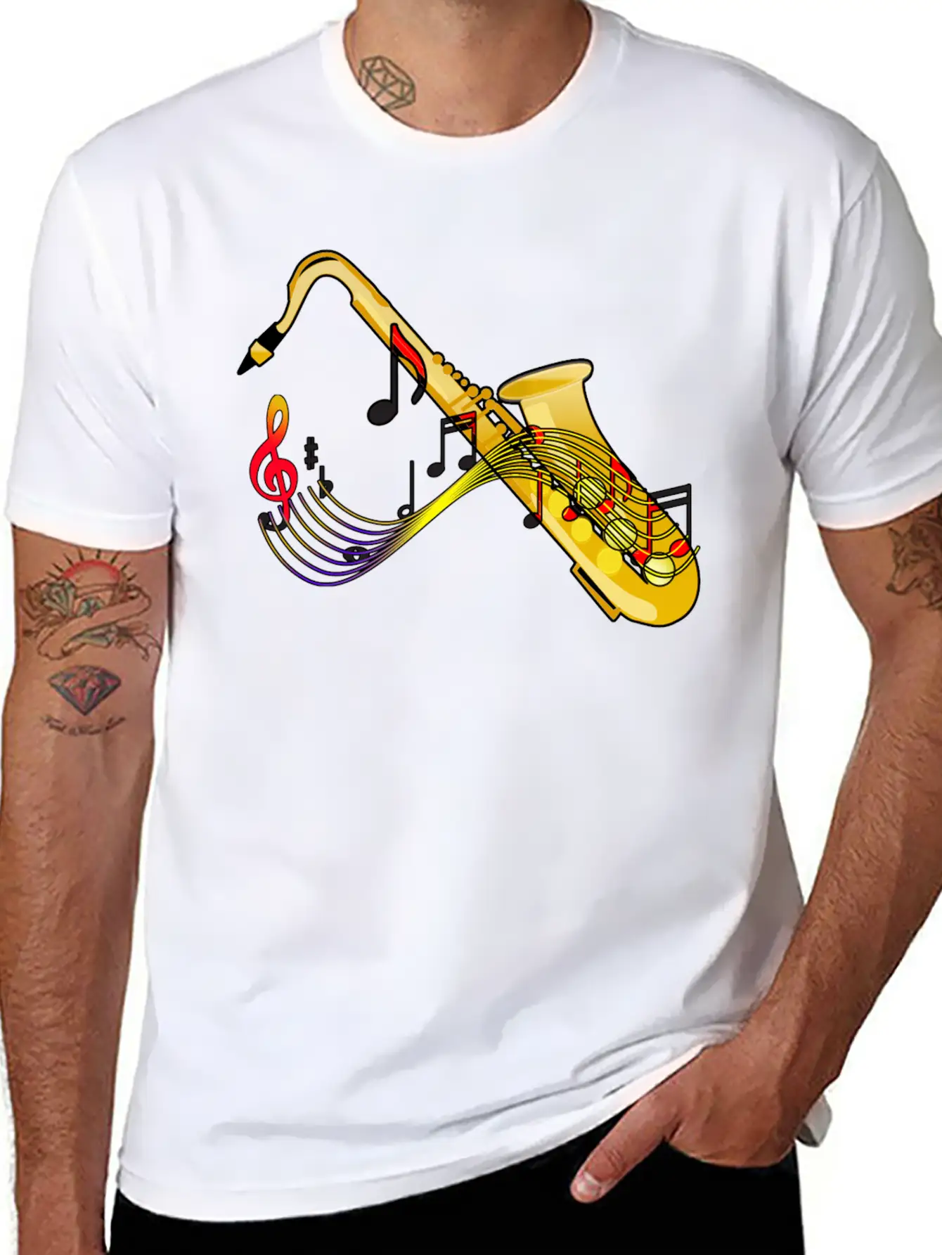 Saxophone Sax Jazz Music T Shirt Unisex Casual T-Shirt – Clean Design For Daily Comfort