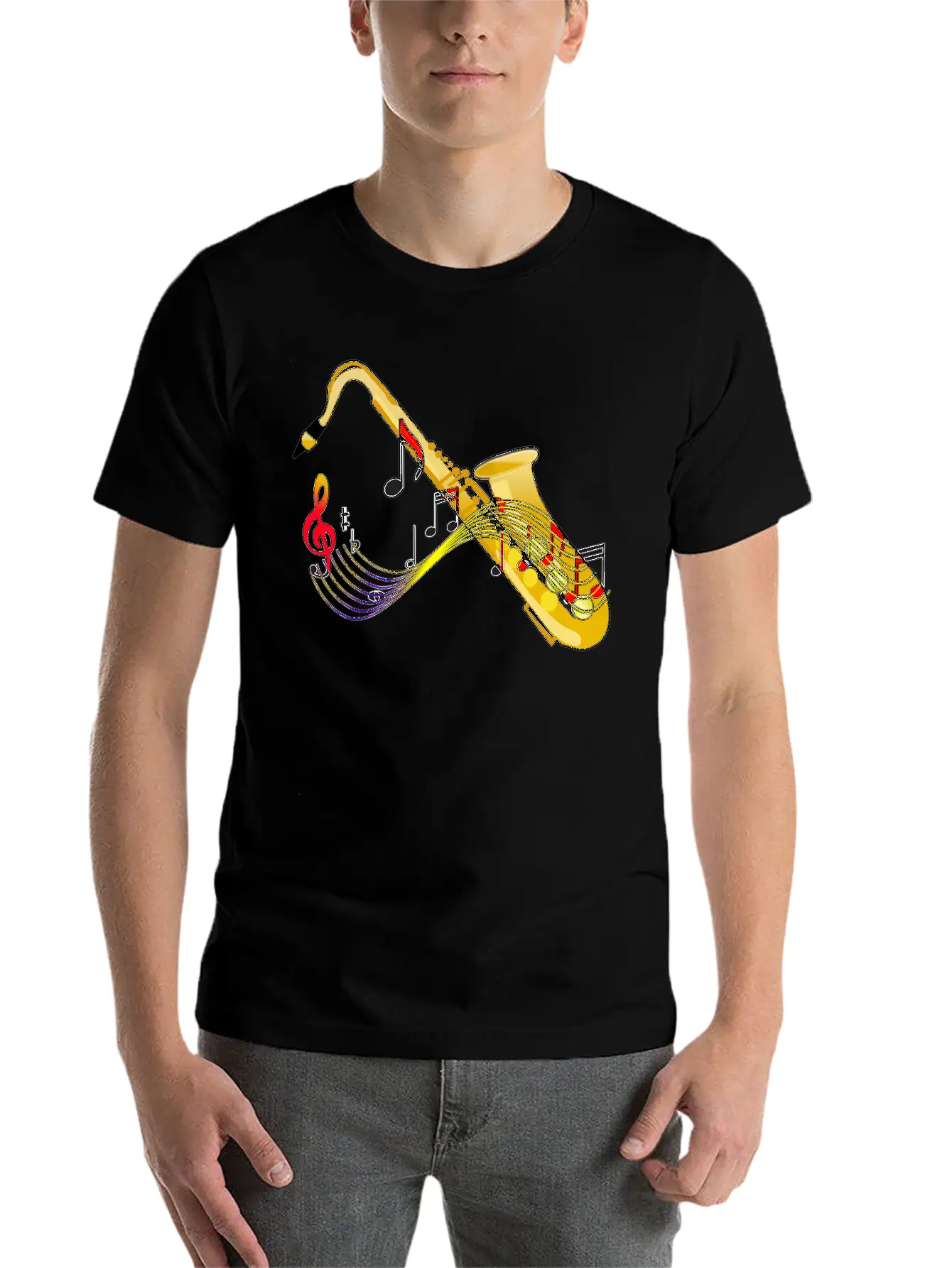 Saxophone Sax Jazz Music T Shirt Unisex Casual T-Shirt – Clean Design For Daily Comfort