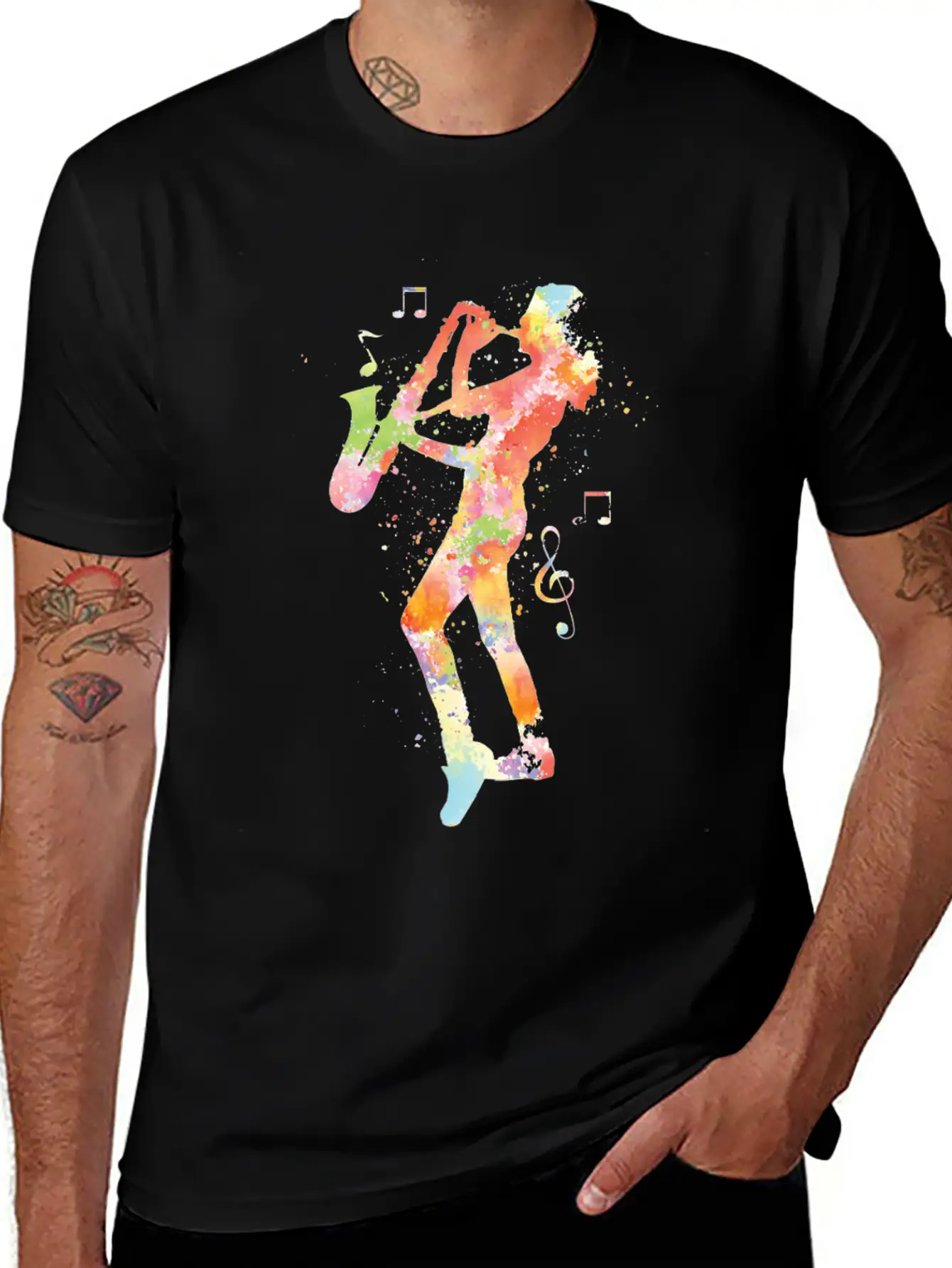 Saxophone Watercolor Unisex Casual T-Shirt – Clean Design For Daily Comfort