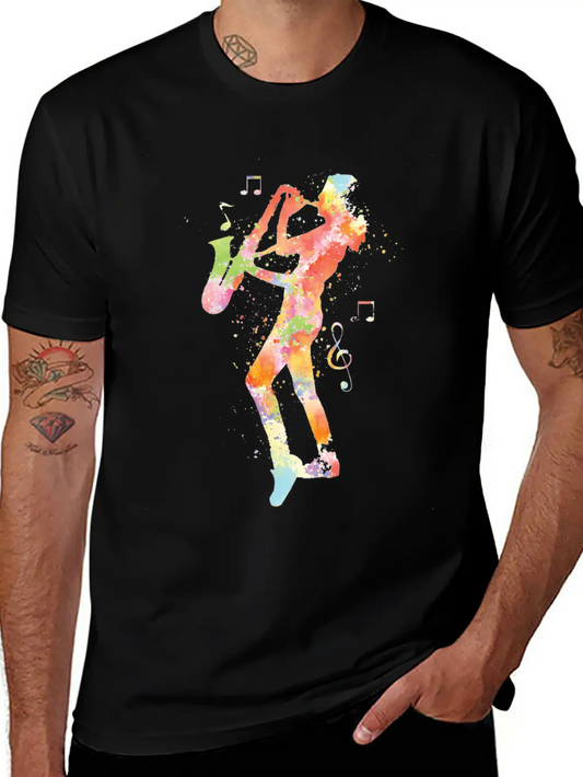 Saxophone Watercolor Unisex Casual T-Shirt – Clean Design For Daily Comfort