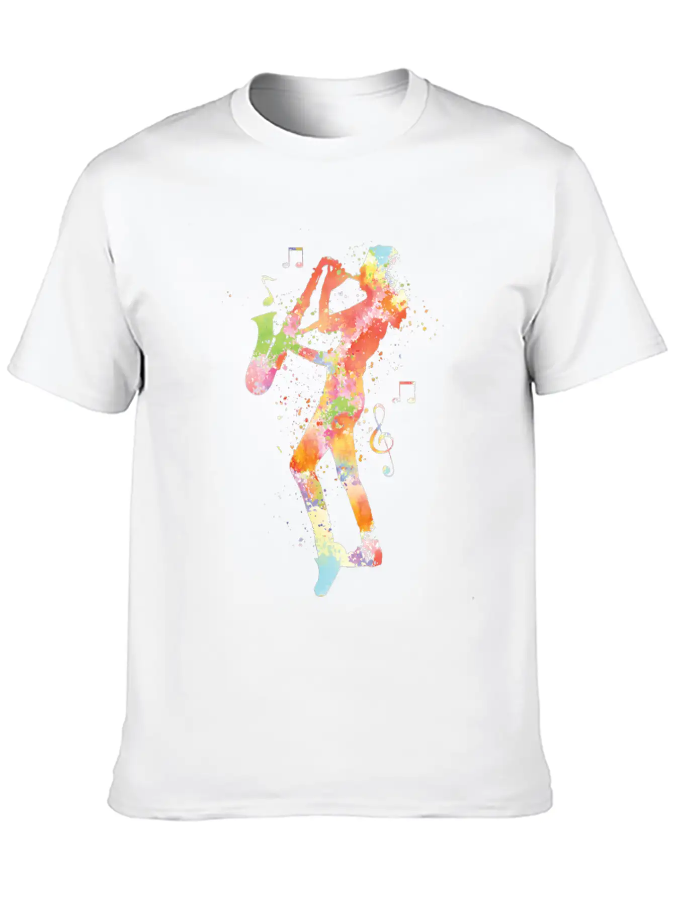 Saxophone Watercolor Unisex Casual T-Shirt – Clean Design For Daily Comfort