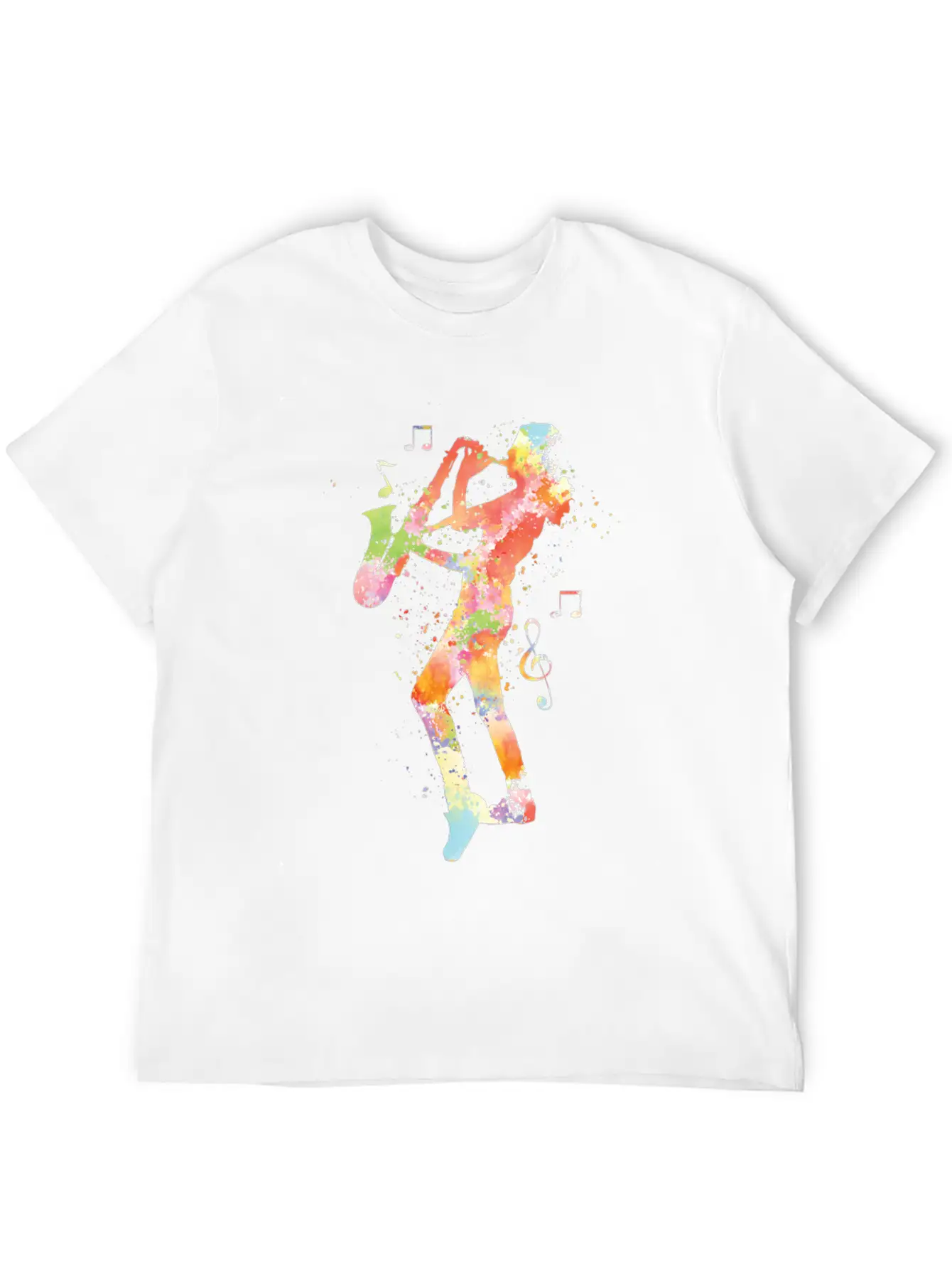 Saxophone Watercolor Unisex Casual T-Shirt – Clean Design For Daily Comfort