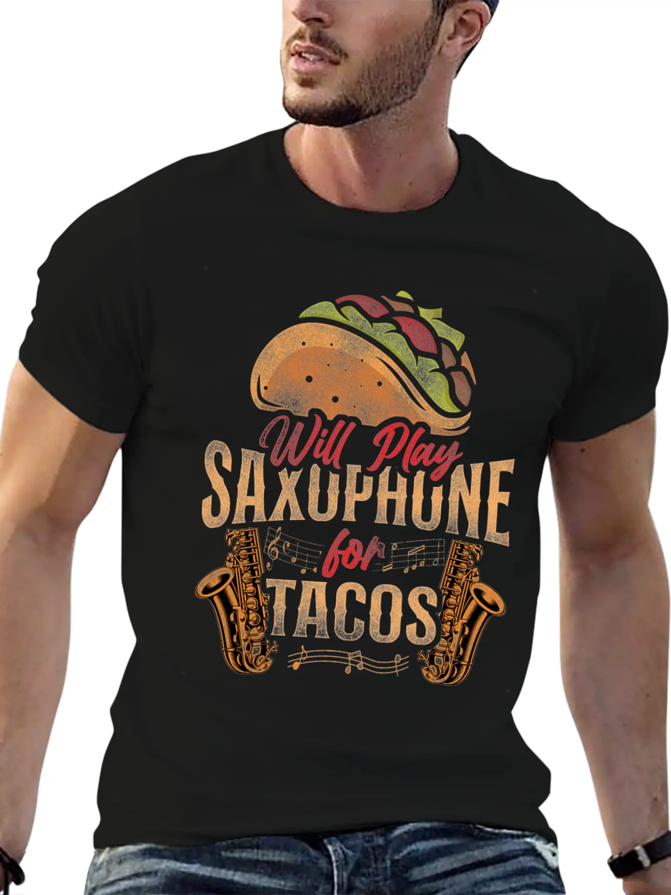 Saxophone Will Play Saxophone For Lightweight Cotton T-Shirt – Daily Comfort Graphic Shirt