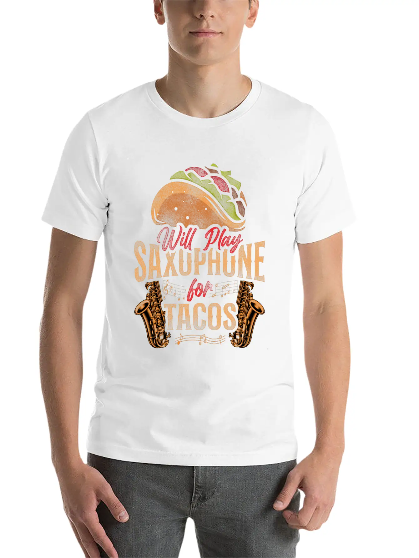 Saxophone Will Play Saxophone For Lightweight Cotton T-Shirt – Daily Comfort Graphic Shirt
