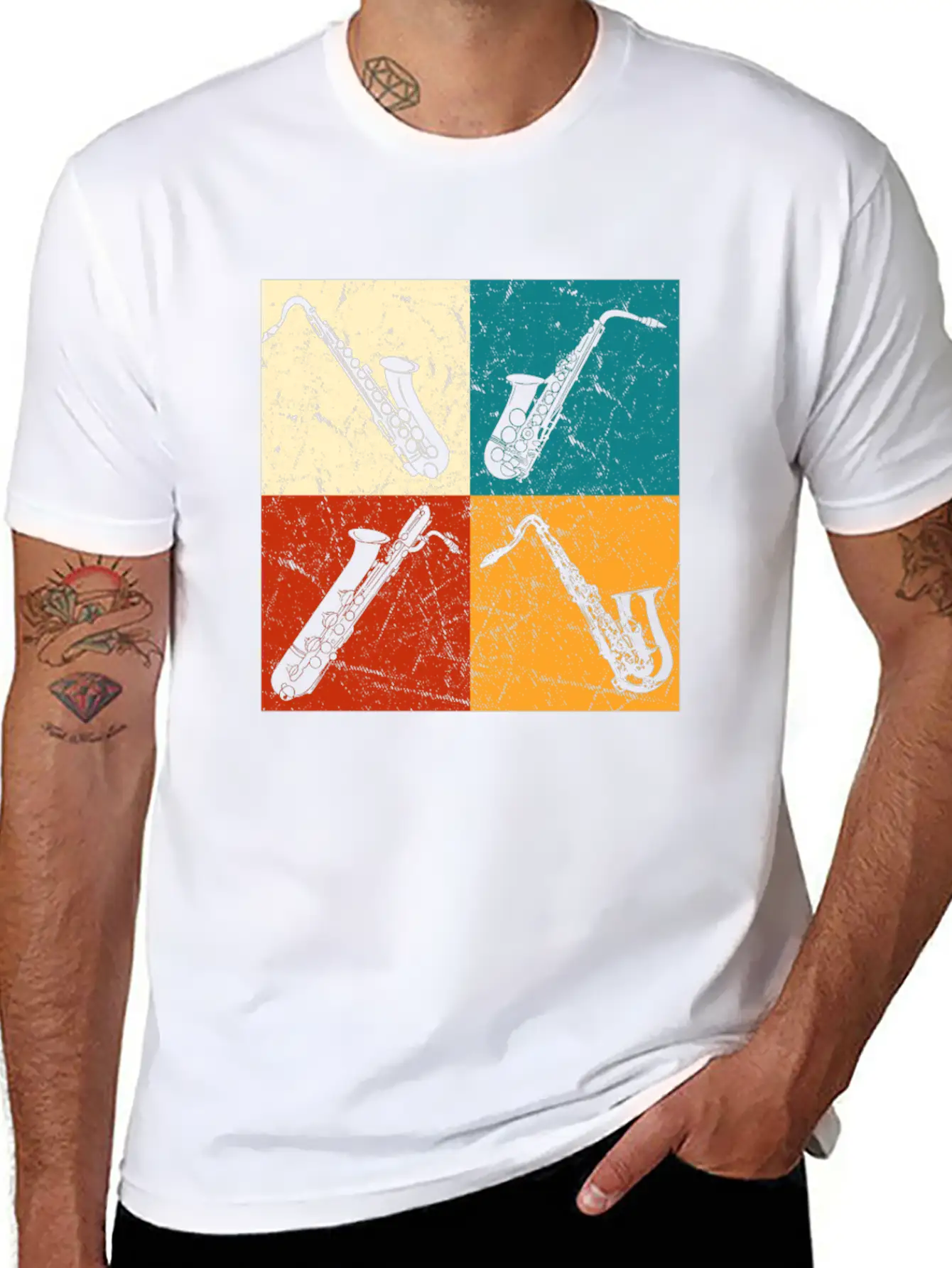 Saxophones Classic Fit Graphic Tee For Daily Comfort – Unisex Cotton Shirt