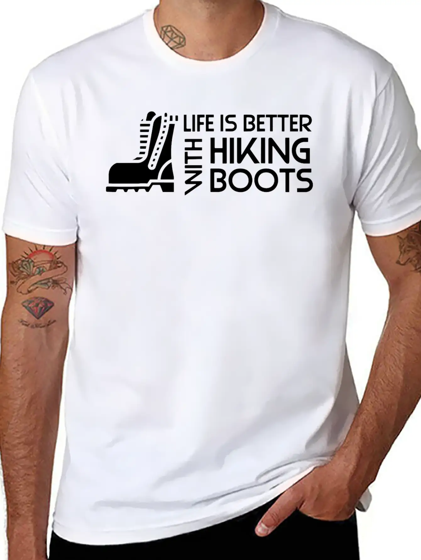 Sayings About Hiking Boots Hiking Lover Basic Graphic T-Shirt – Daily Comfort In Soft Cotton