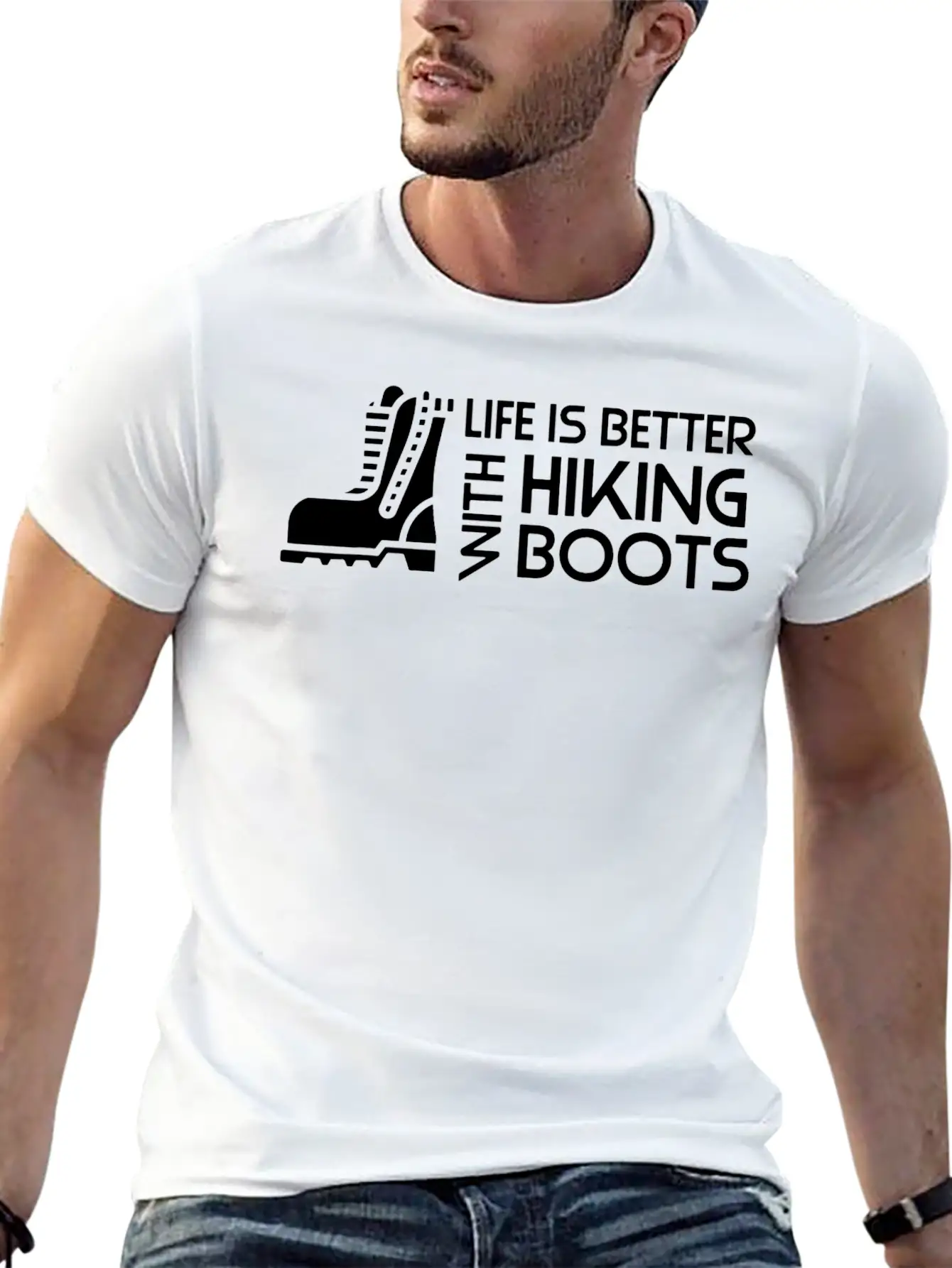 Sayings About Hiking Boots Hiking Lover Basic Graphic T-Shirt – Daily Comfort In Soft Cotton