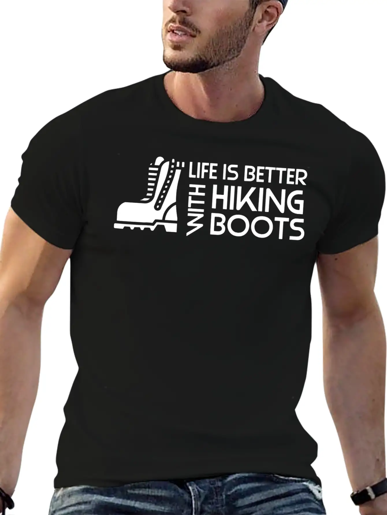 Sayings About Hiking Boots Hiking Lover Basic Graphic T-Shirt – Daily Comfort In Soft Cotton