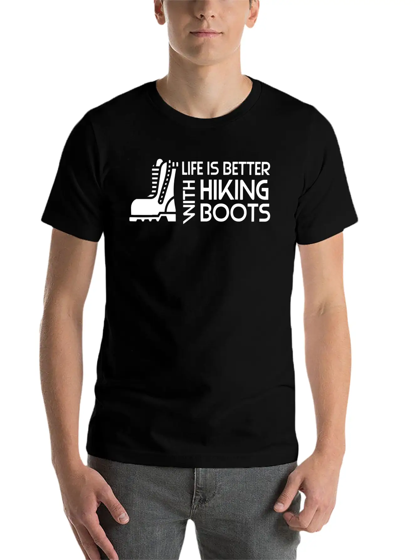 Sayings About Hiking Boots Hiking Lover Basic Graphic T-Shirt – Daily Comfort In Soft Cotton