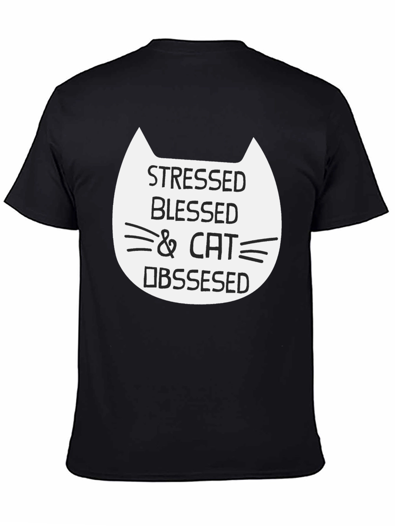 Stressed Blessed & Cat Obsessed Graphic Tee