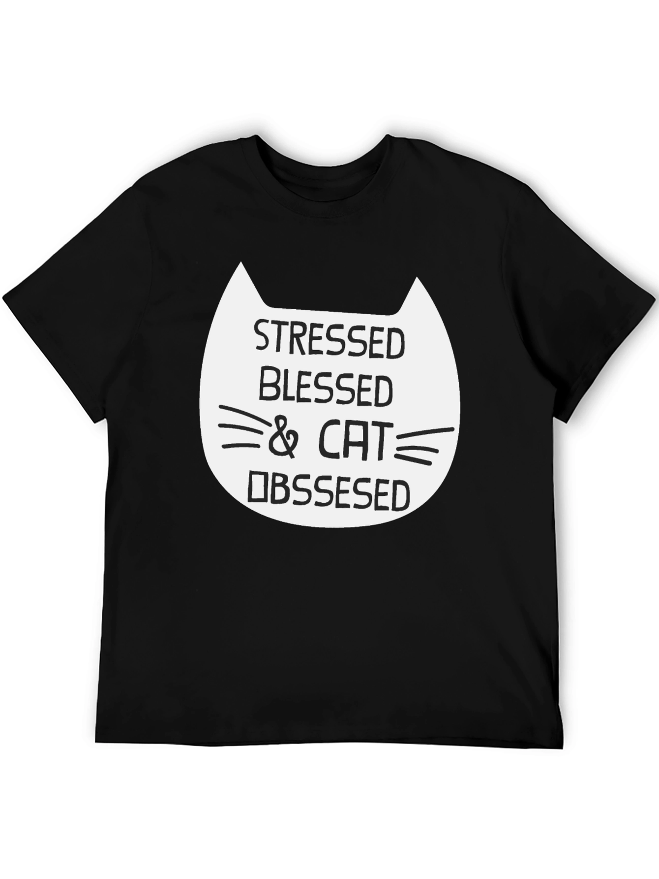 Stressed Blessed & Cat Obsessed Graphic Tee