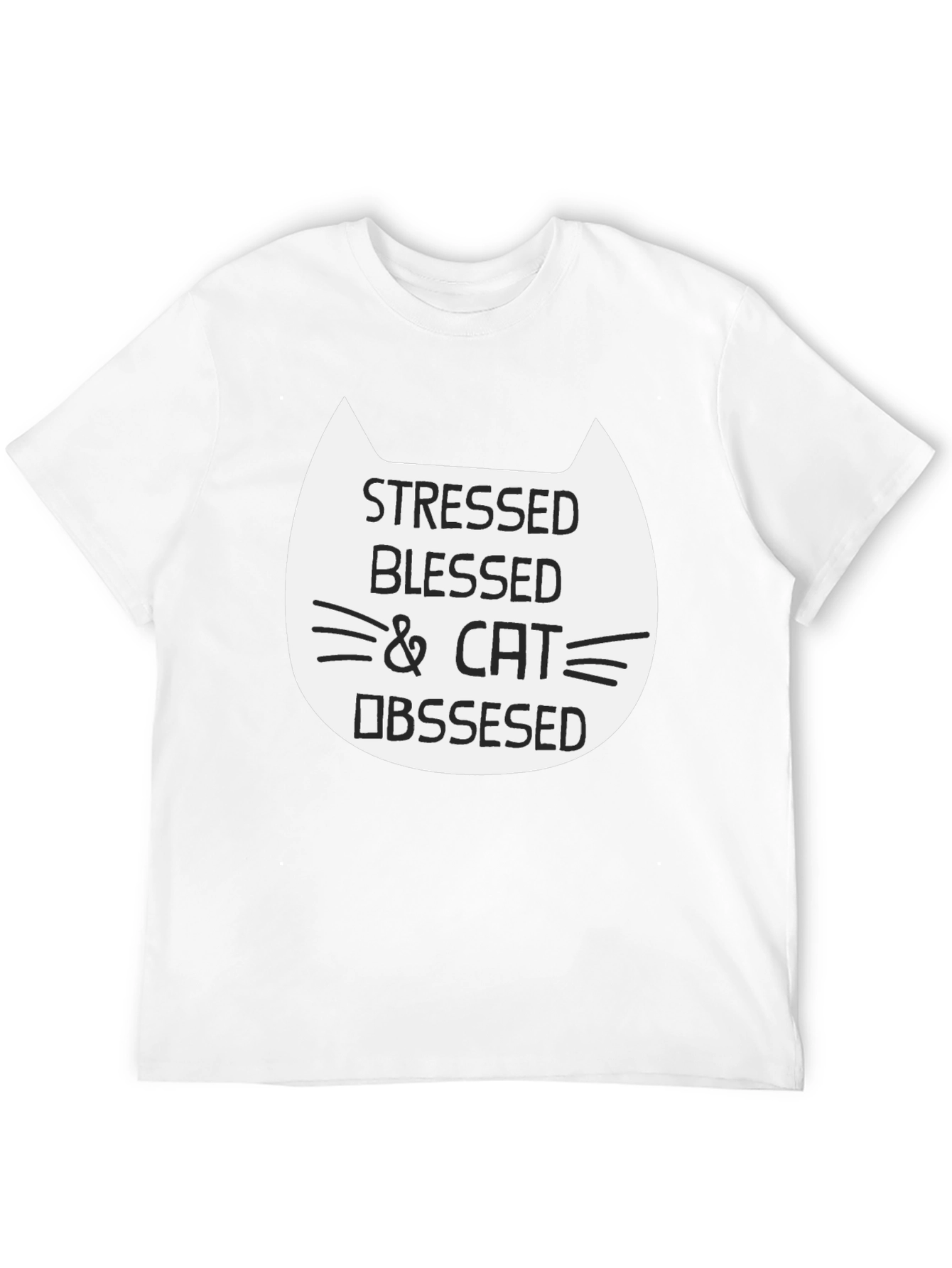 Stressed Blessed & Cat Obsessed Graphic Tee