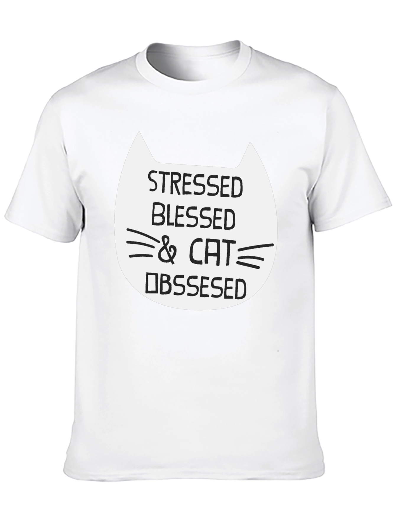 Stressed Blessed & Cat Obsessed Graphic Tee
