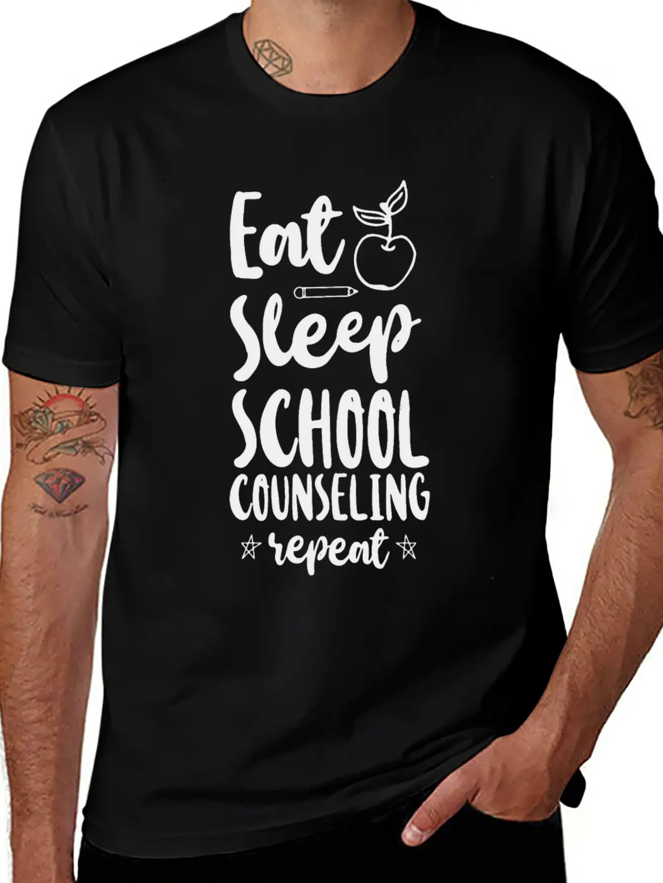 School Counselor Eat Sleep School Unisex Casual T-Shirt – Clean Design For Daily Comfort