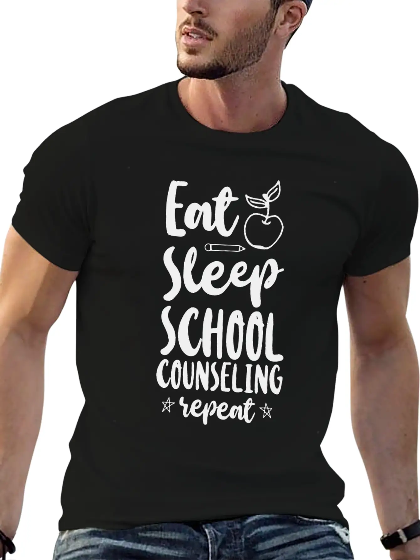 School Counselor Eat Sleep School Unisex Casual T-Shirt – Clean Design For Daily Comfort