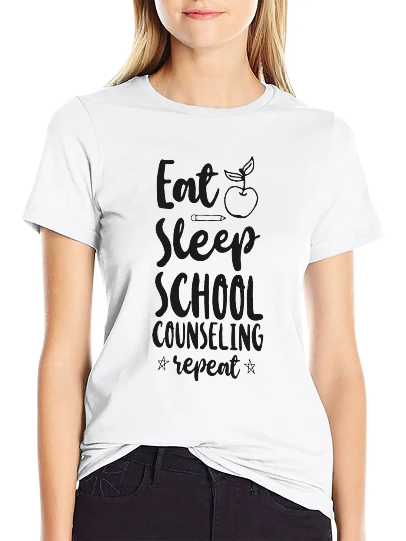 School Counselor Eat Sleep School Unisex Casual T-Shirt – Clean Design For Daily Comfort