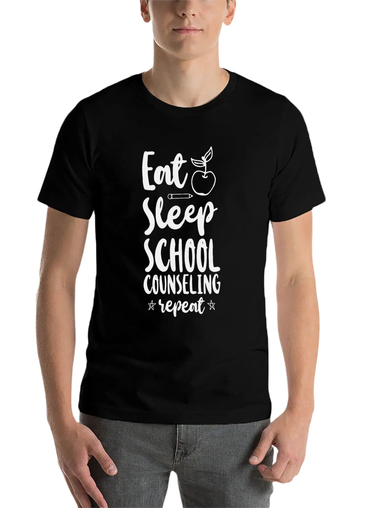 School Counselor Eat Sleep School Unisex Casual T-Shirt – Clean Design For Daily Comfort