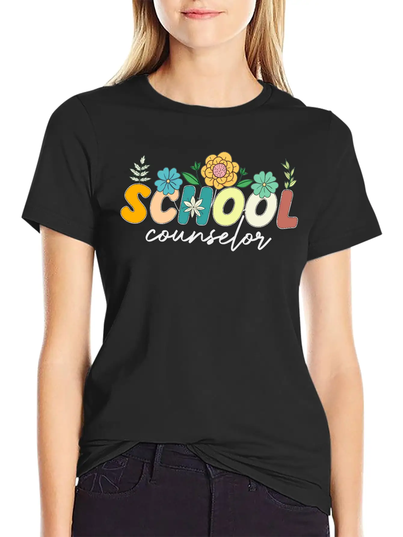 School Counselor Teacher Counseling Wildflower Relaxed Everyday Tee – Lightweight And Durable Cotton