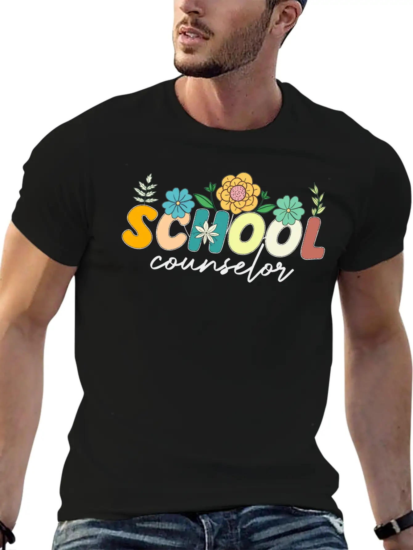 School Counselor Teacher Counseling Wildflower Relaxed Everyday Tee – Lightweight And Durable Cotton