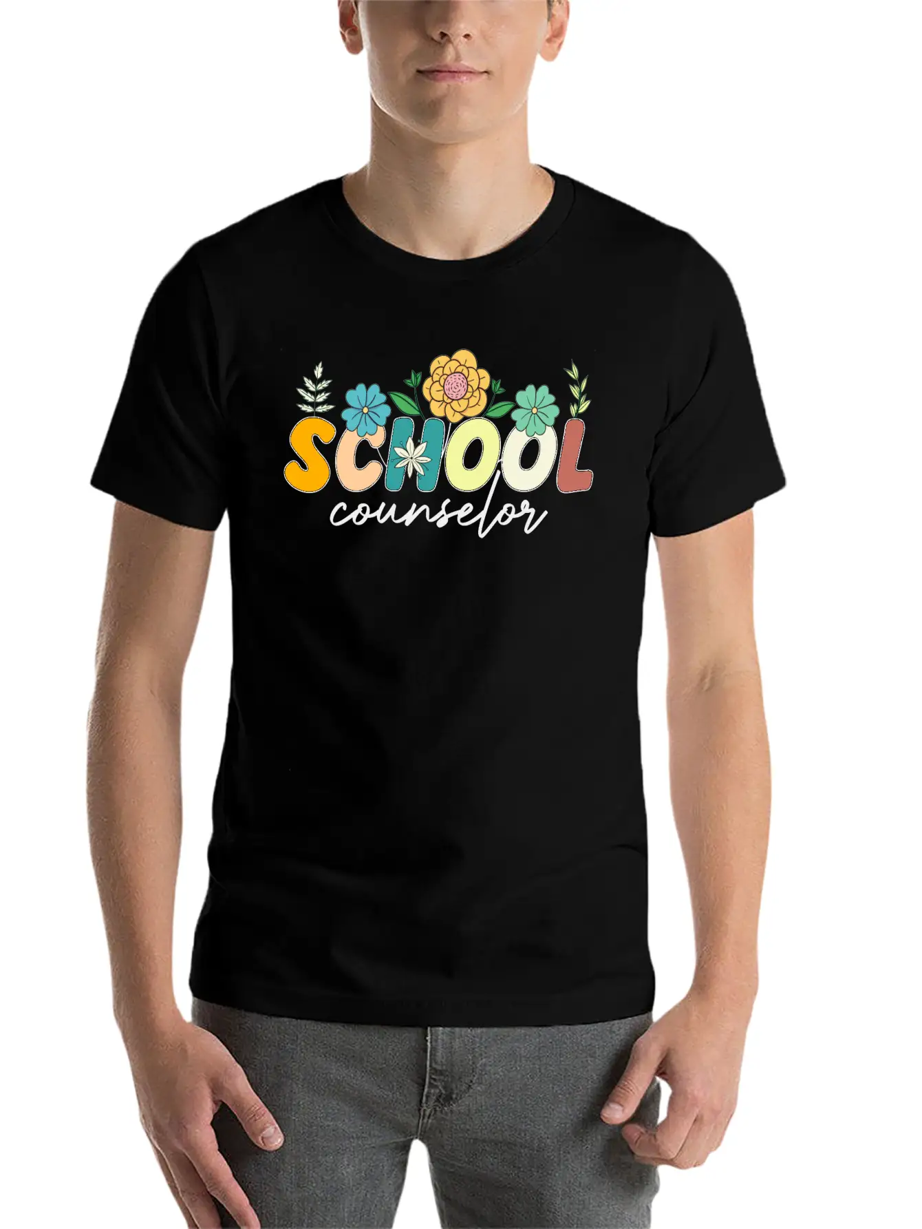 School Counselor Teacher Counseling Wildflower Relaxed Everyday Tee – Lightweight And Durable Cotton