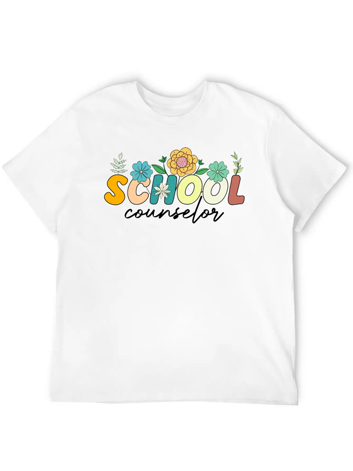 School Counselor Teacher Counseling Wildflower Relaxed Everyday Tee – Lightweight And Durable Cotton