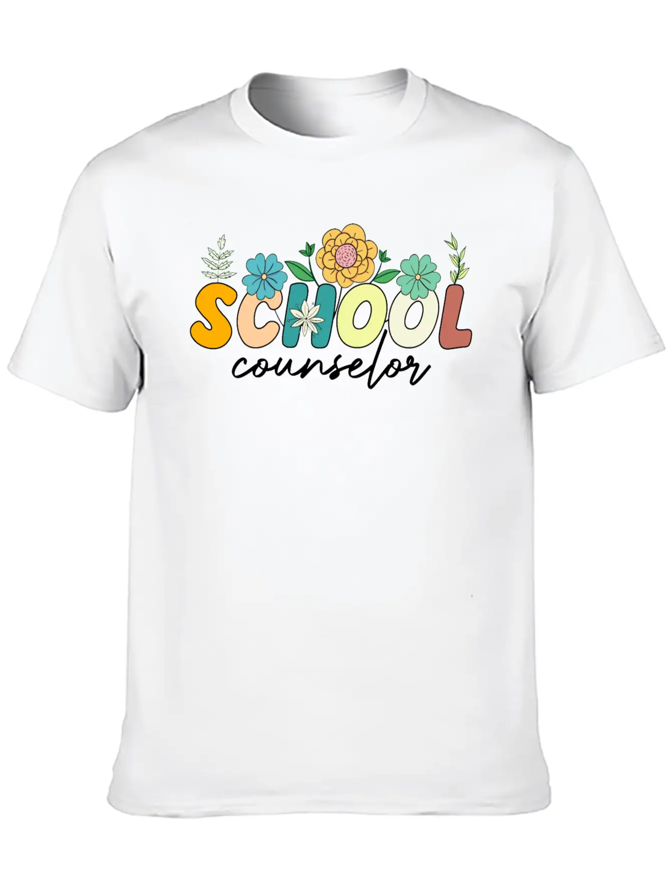 School Counselor Teacher Counseling Wildflower Relaxed Everyday Tee – Lightweight And Durable Cotton