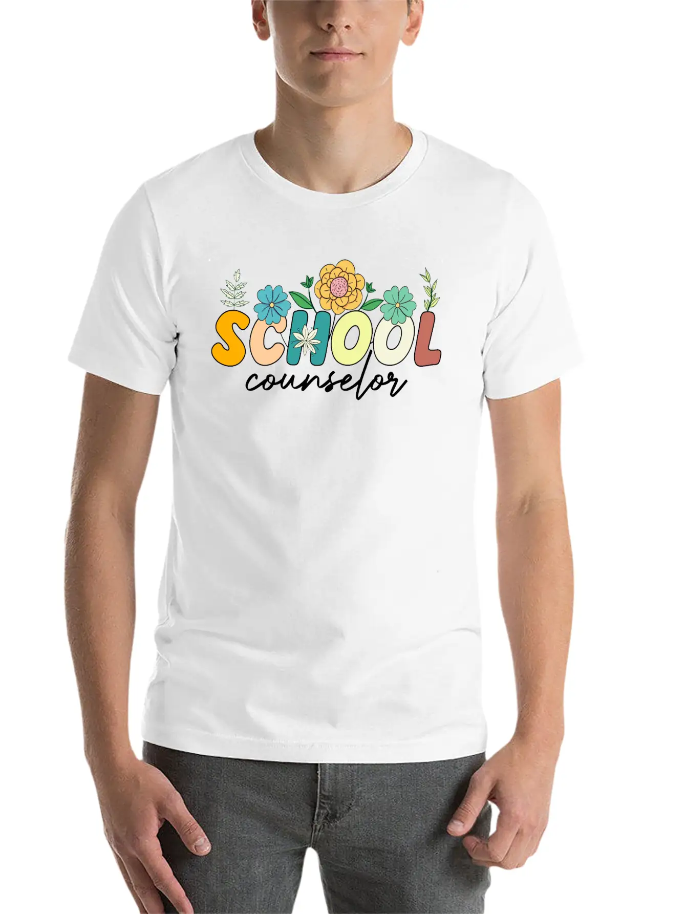 School Counselor Teacher Counseling Wildflower Relaxed Everyday Tee – Lightweight And Durable Cotton