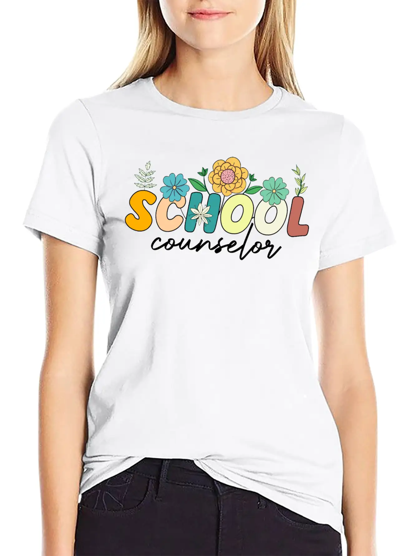 School Counselor Teacher Counseling Wildflower Relaxed Everyday Tee – Lightweight And Durable Cotton